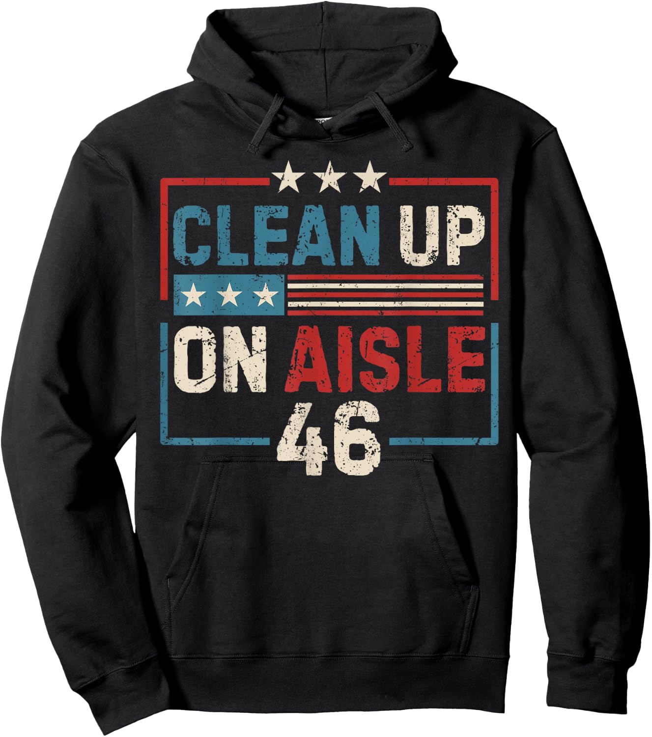 Vintage Clean Up In Aisle 46 American Hoodie - Hoodie | Black