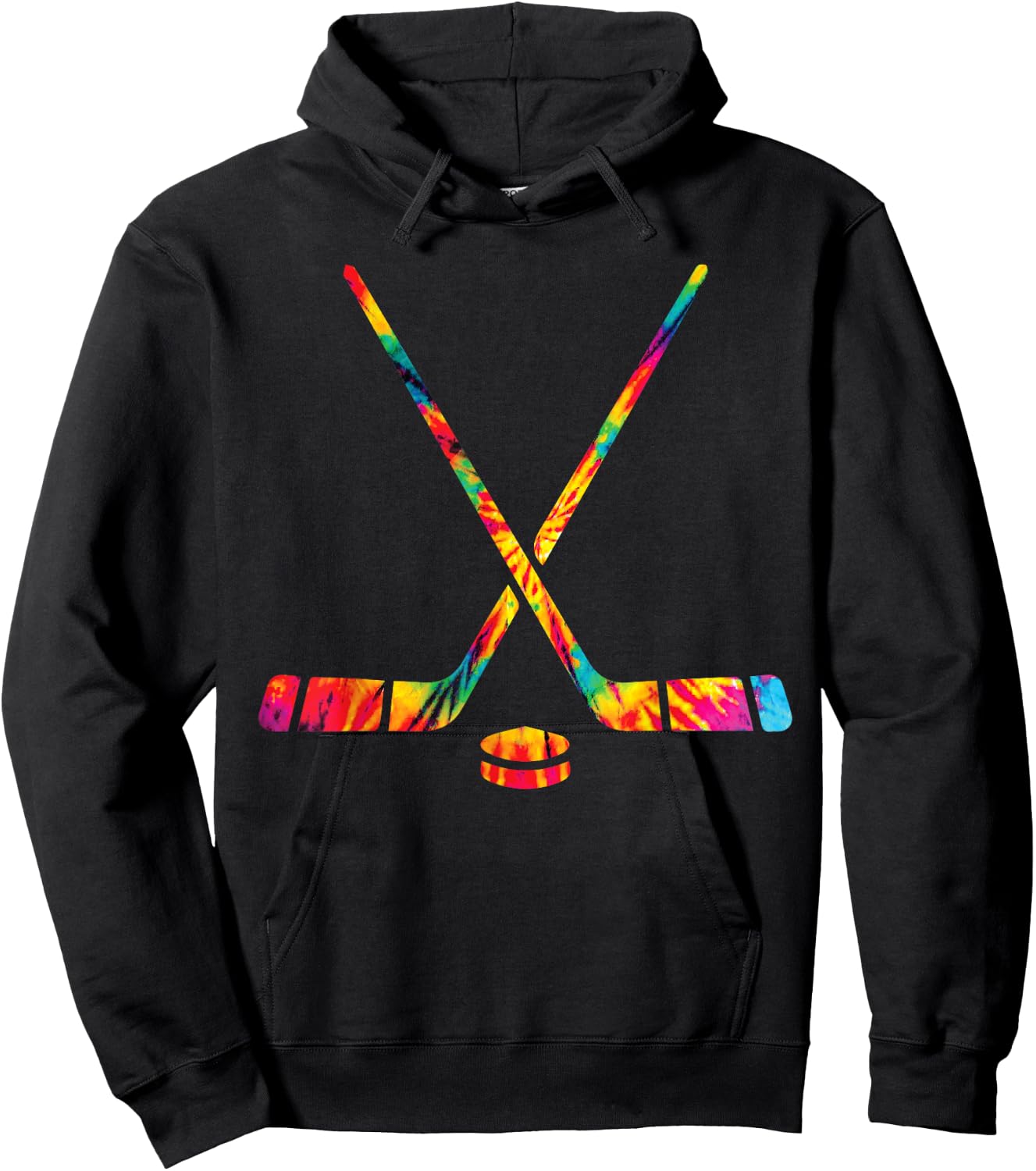 Ice Hockey Tie Dye Rainbow Kids Boys Teenage Men Girls Cool Hoodie - Hoodie | Black