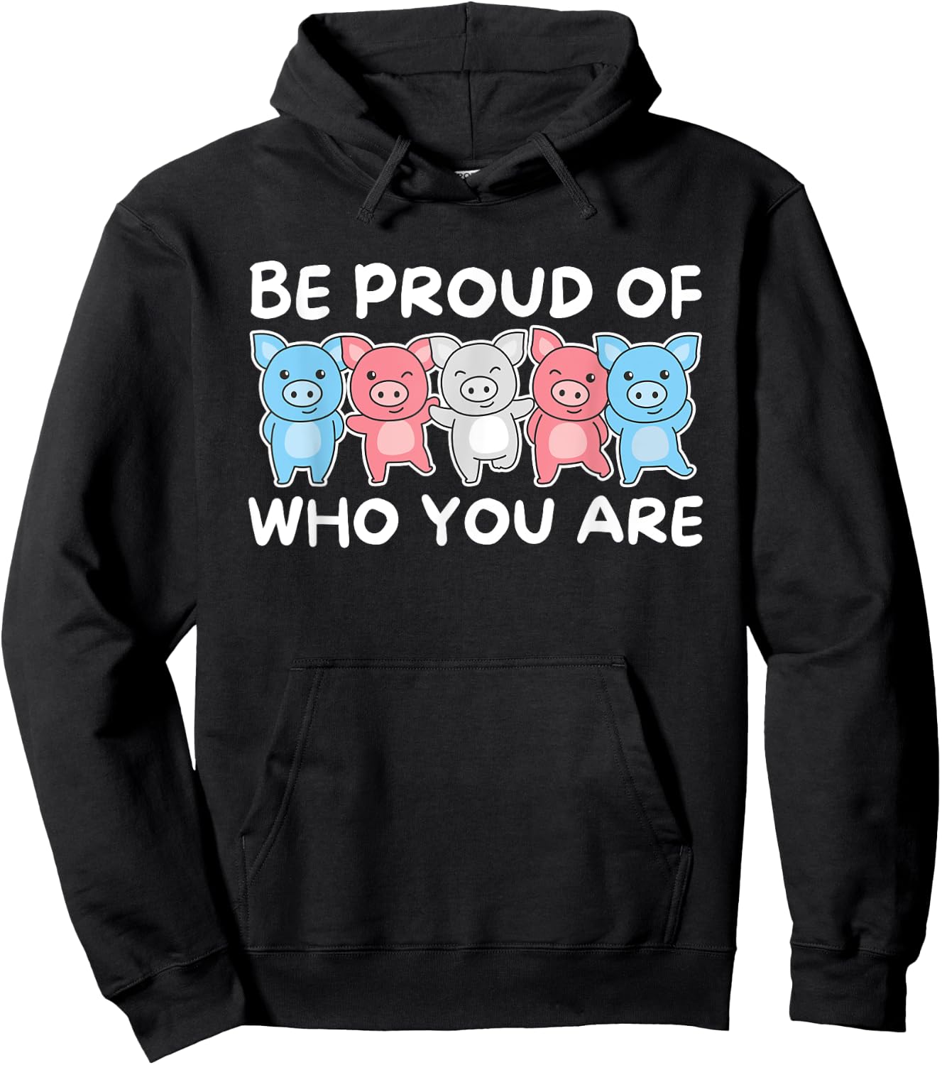 Transgender Flag Gay Pride Lgbtq Pig Hoodie - Hoodie | Black