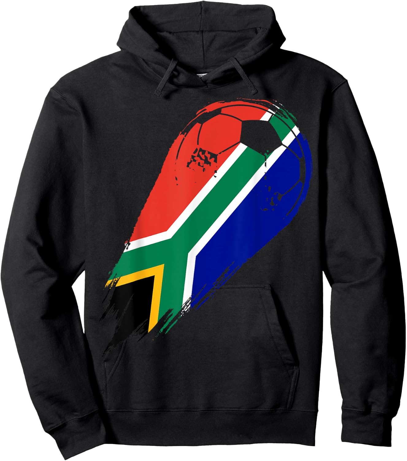 Soccer with country flag of South Africa Hoodie - Hoodie | Black