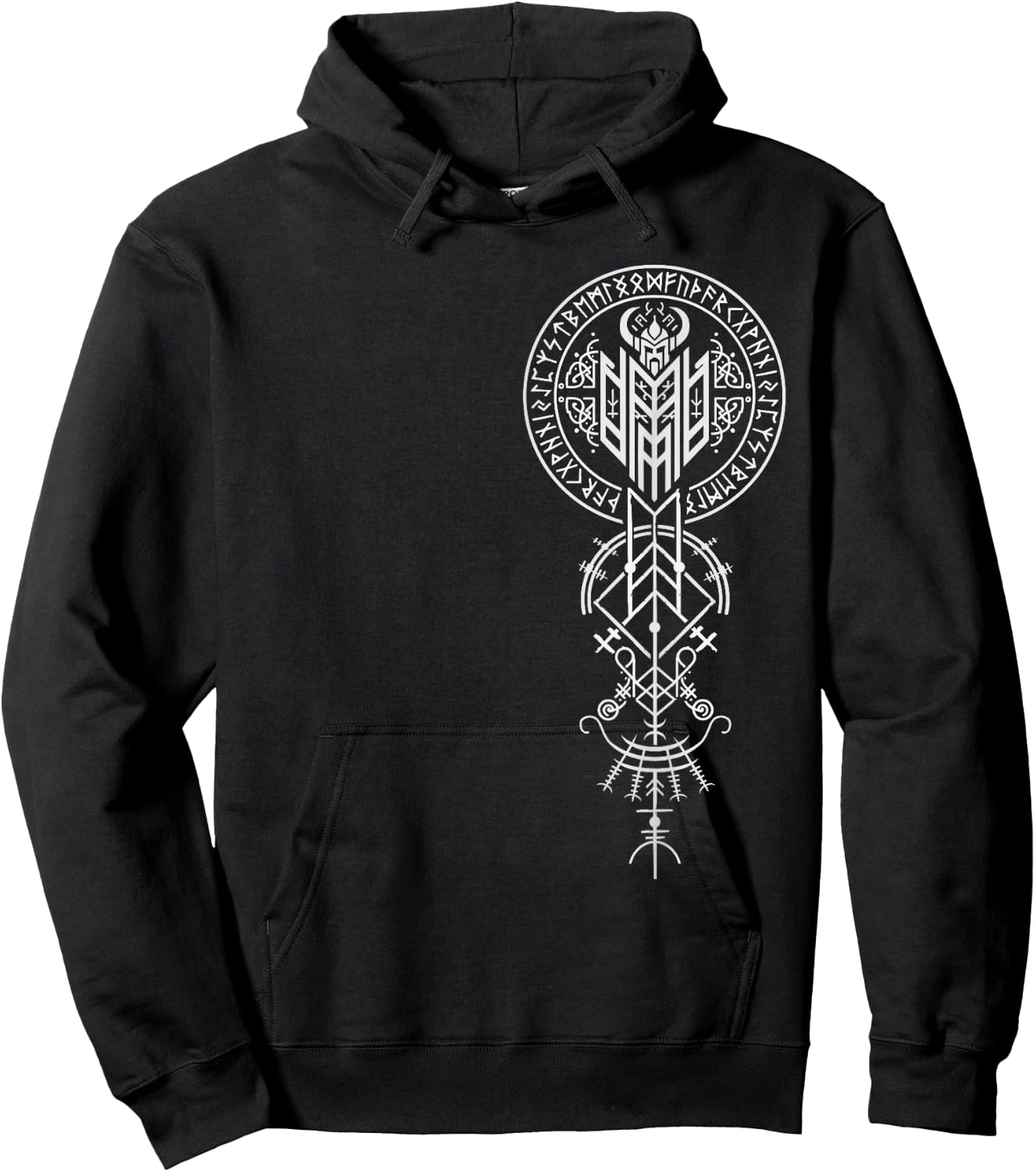 Walhalla Odin Helm Runen Nordischer Kompass Wikinger Hoodie - Hoodie | Black