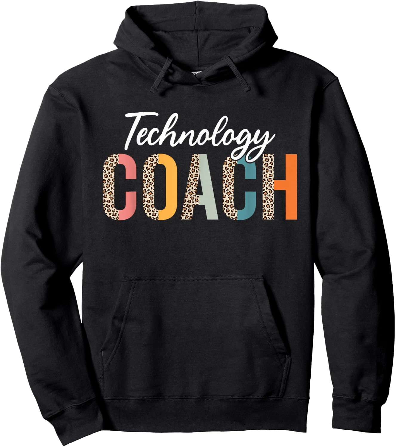 Teacher Technique Coach Leopard Design Hoodie - Hoodie | Black