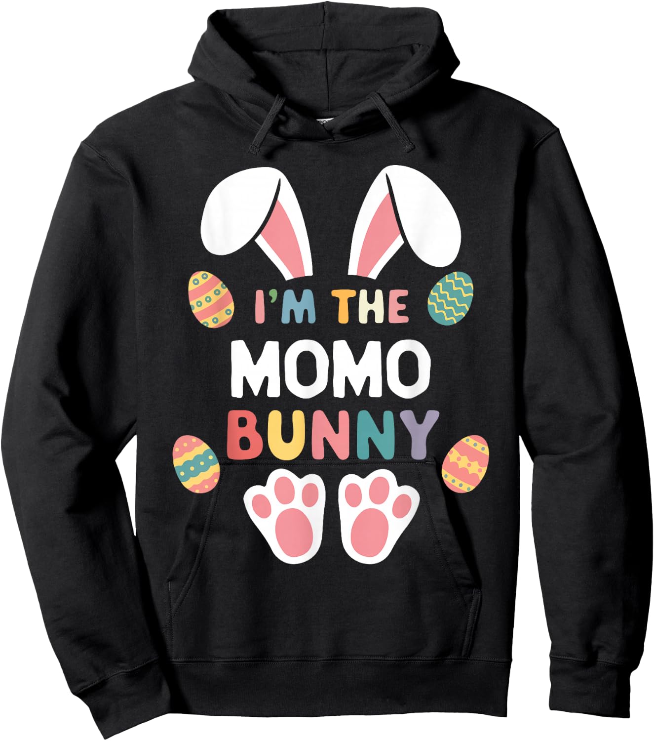 I'm The Momo Bunny Easter Matching Family Hoodie - Hoodie | Black
