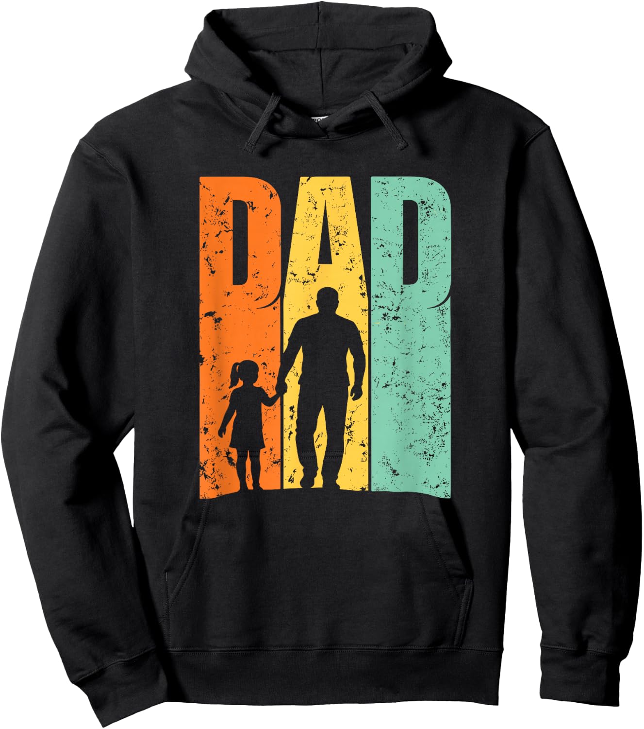 Vintage-Papa-Vater-Tochter-Silhouette Hoodie - Hoodie | Black
