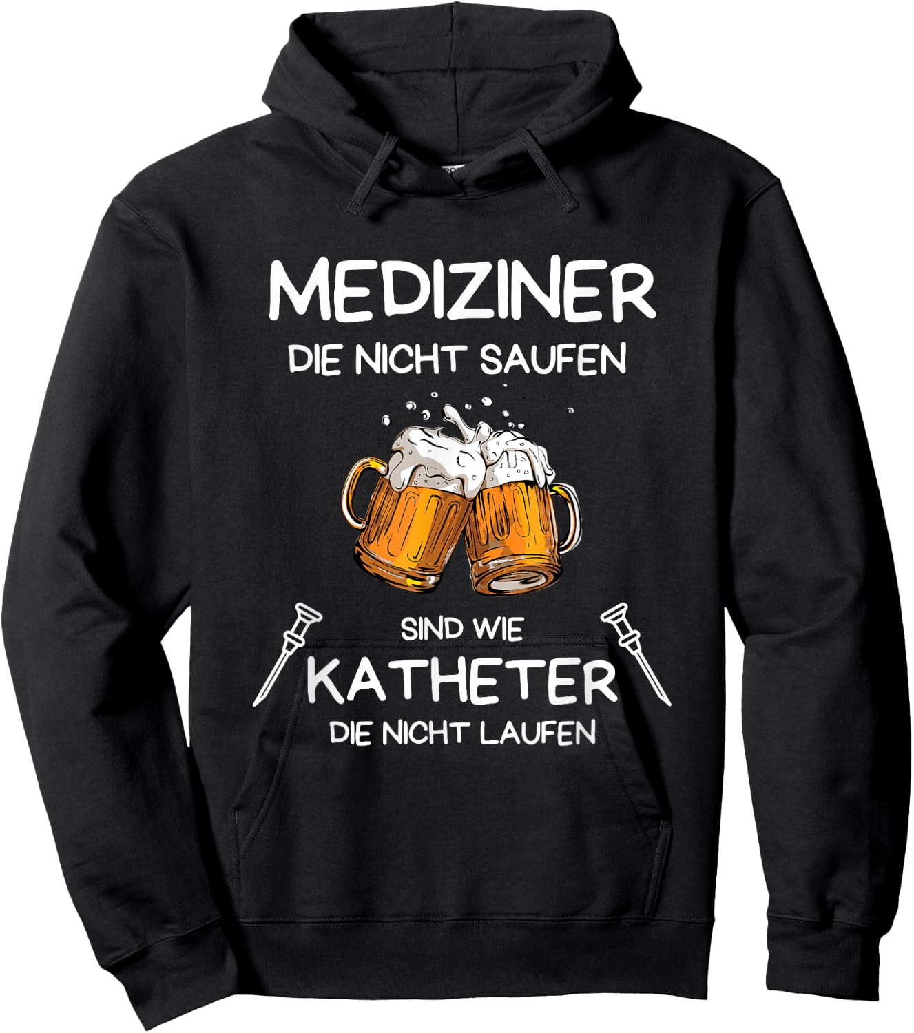 Funny Medicine Sports Doctor Alcohol , black Hoodie - Hoodie | Black