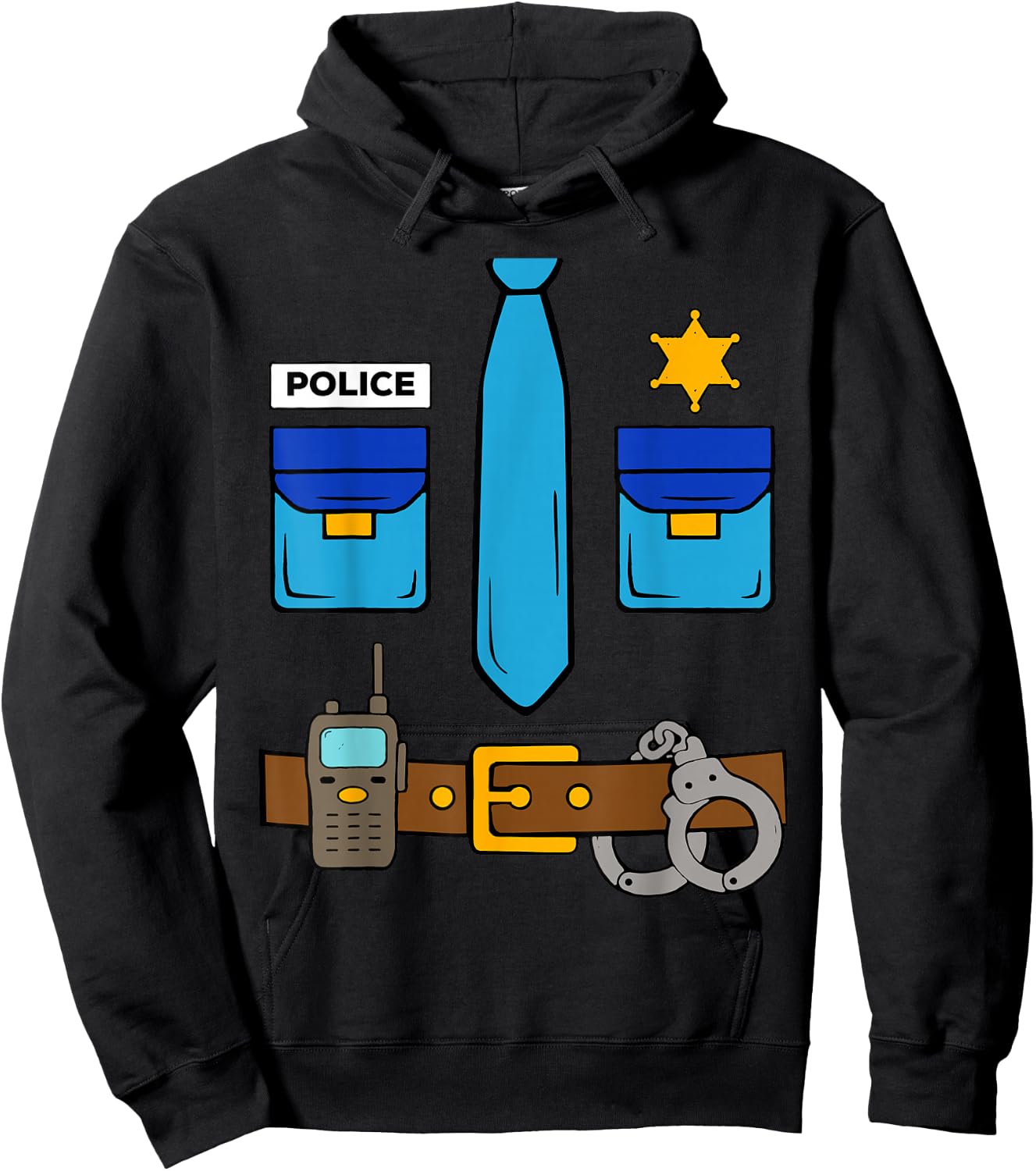 Police Costume Cool Easy Halloween Boys Children Kid Hoodie - Hoodie | Black