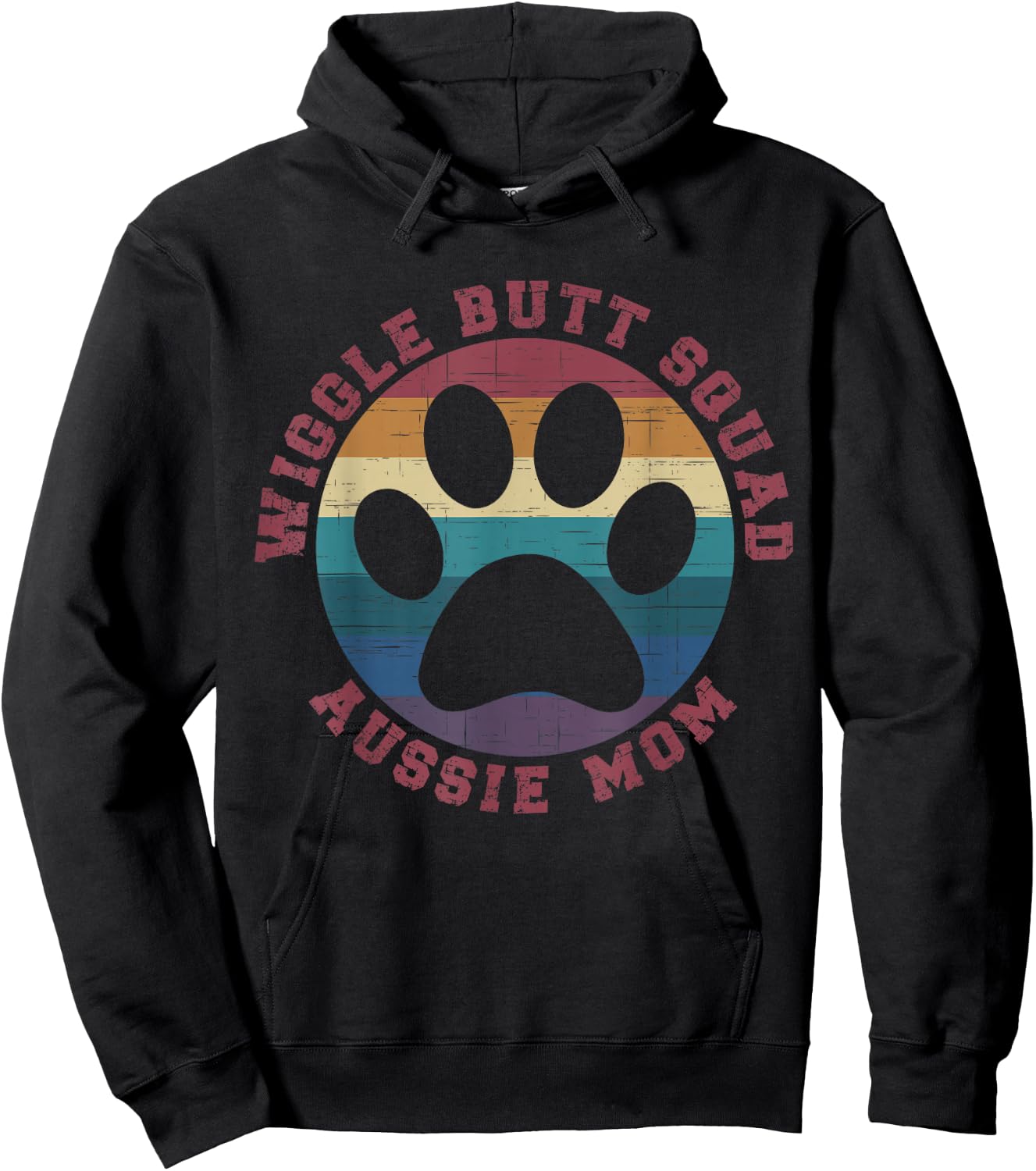 Wiggle Butt Squad Aussie Mom Australian Shepherd Lover Hoodie - Hoodie | Black
