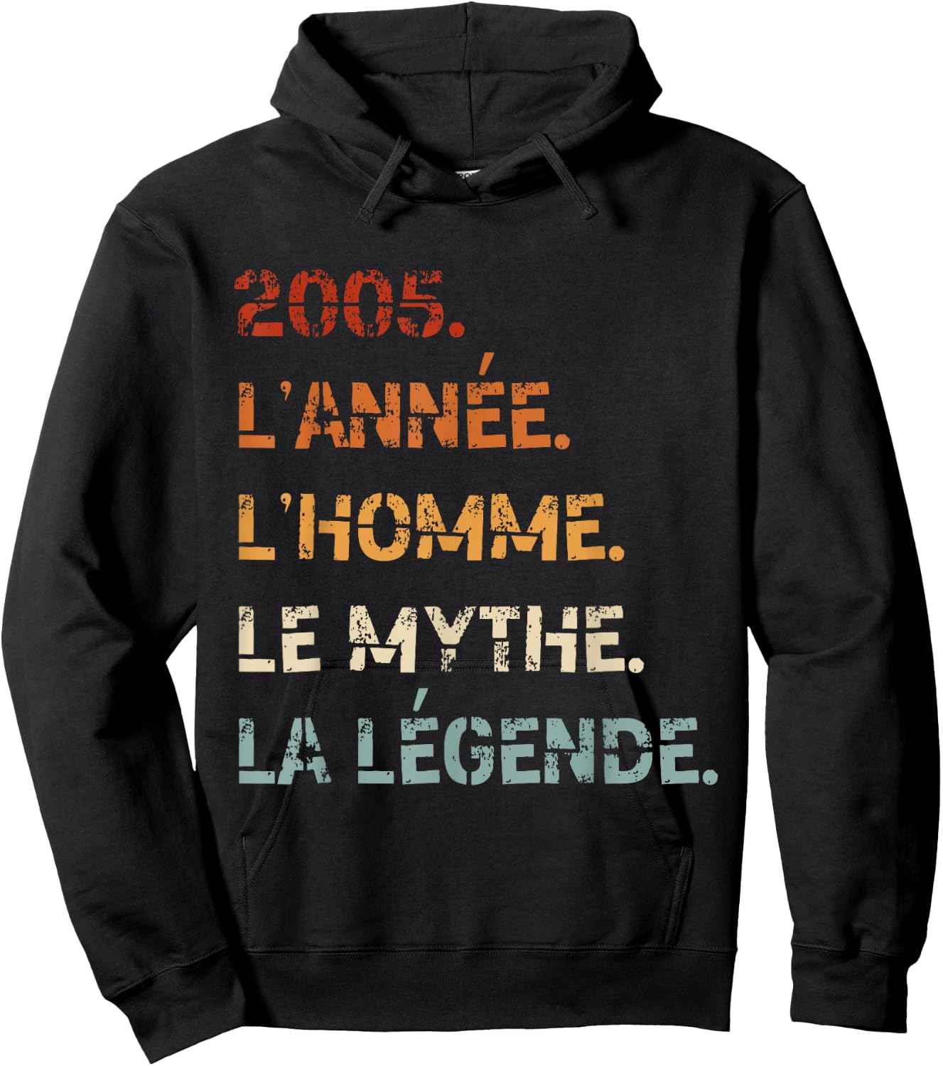 2005 Year Man Myth Legend Birthday Vintage 2005 , Black, S Hoodie - Hoodie | Black