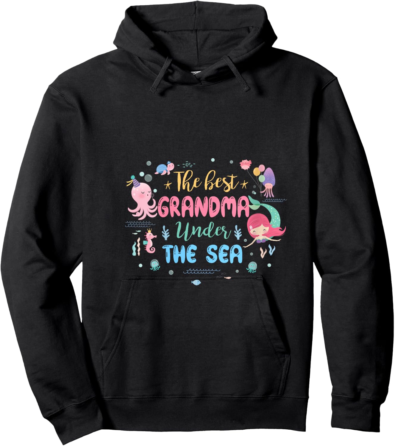 Birthday Girl Shirt The Best Grandma Under The Sea V-Neck Hoodie - Hoodie | Black