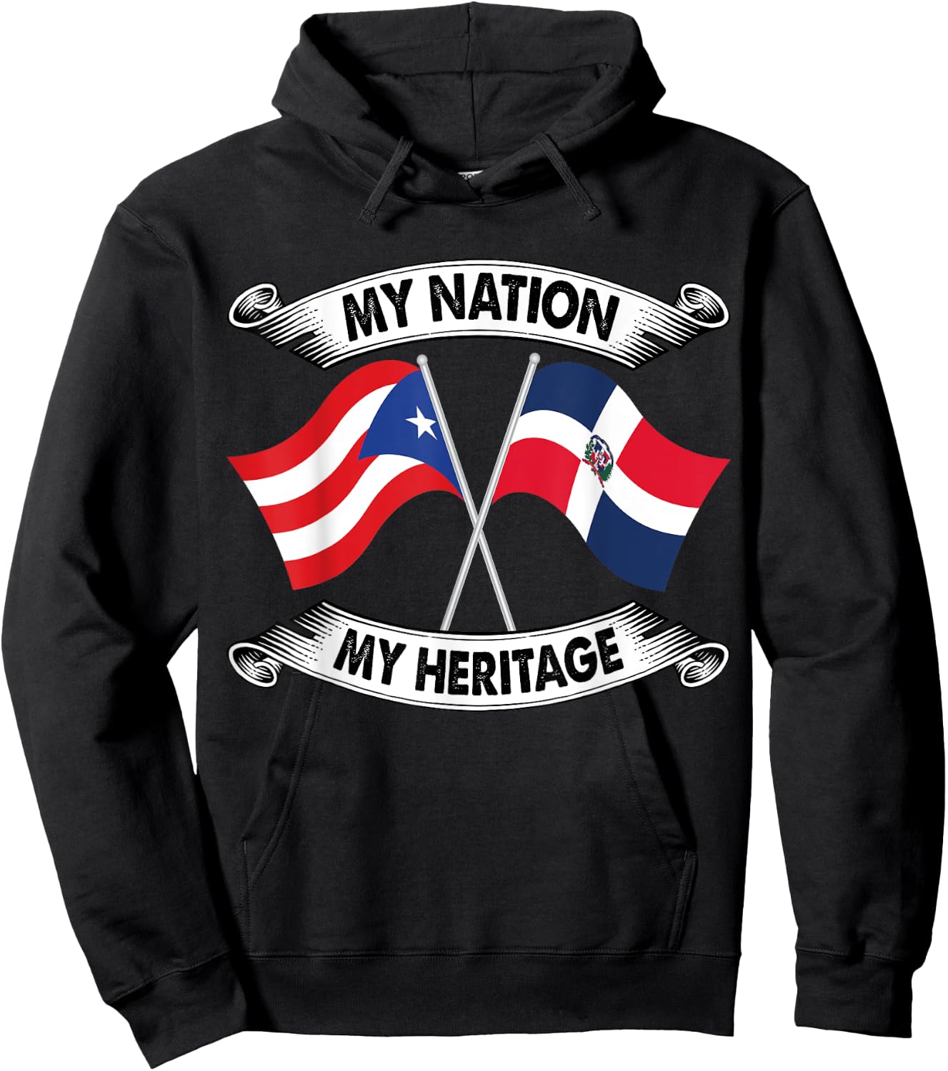 Puerto Rican and Dominican Pride Heritage Flag shirt Hoodie - Hoodie | Black