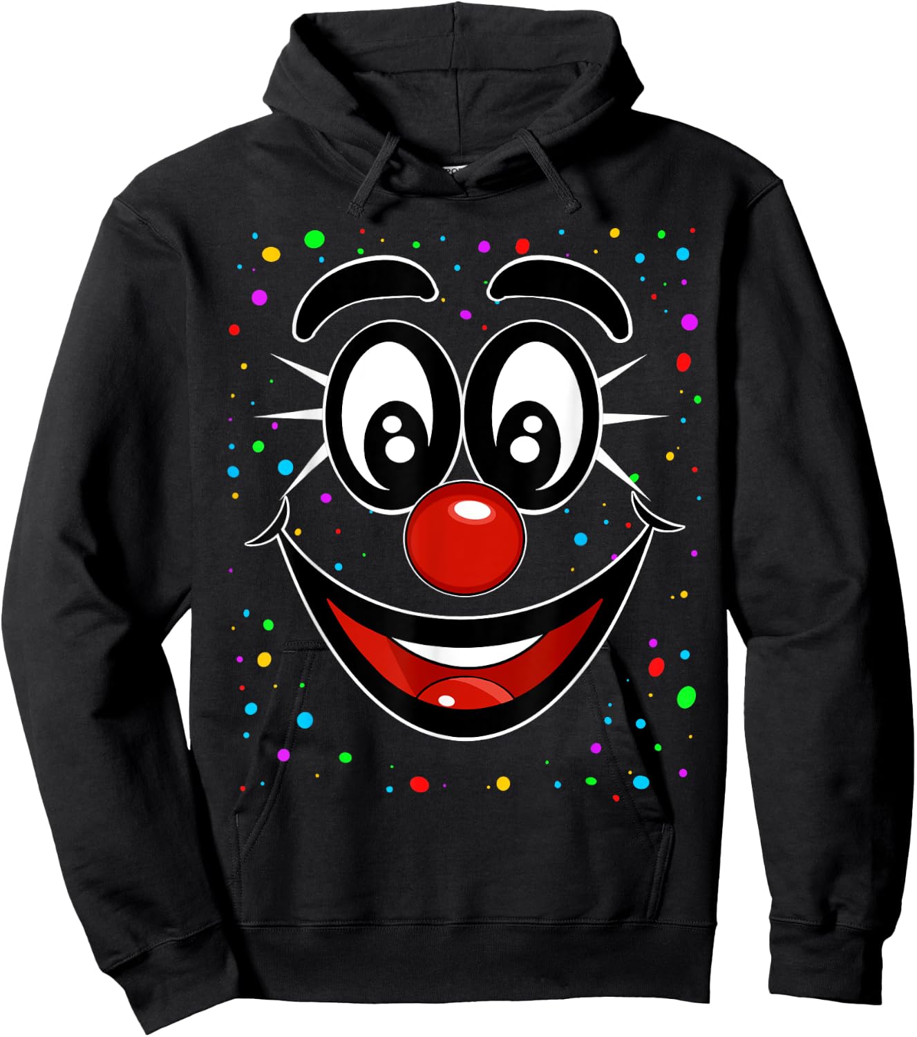 Carnival Clown Face Fancy Dress Costume Outfit Clown , black Hoodie - Hoodie | Black