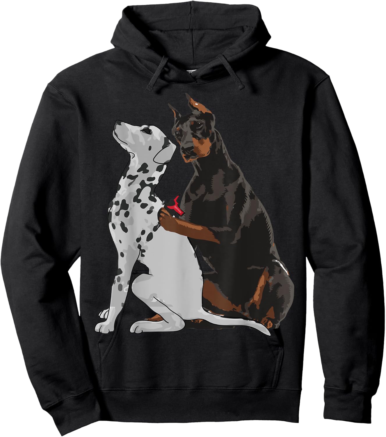 Cute Fashionable Doberman Tattooing Dalmatian Shirt Dog Gift Hoodie - Hoodie | Black