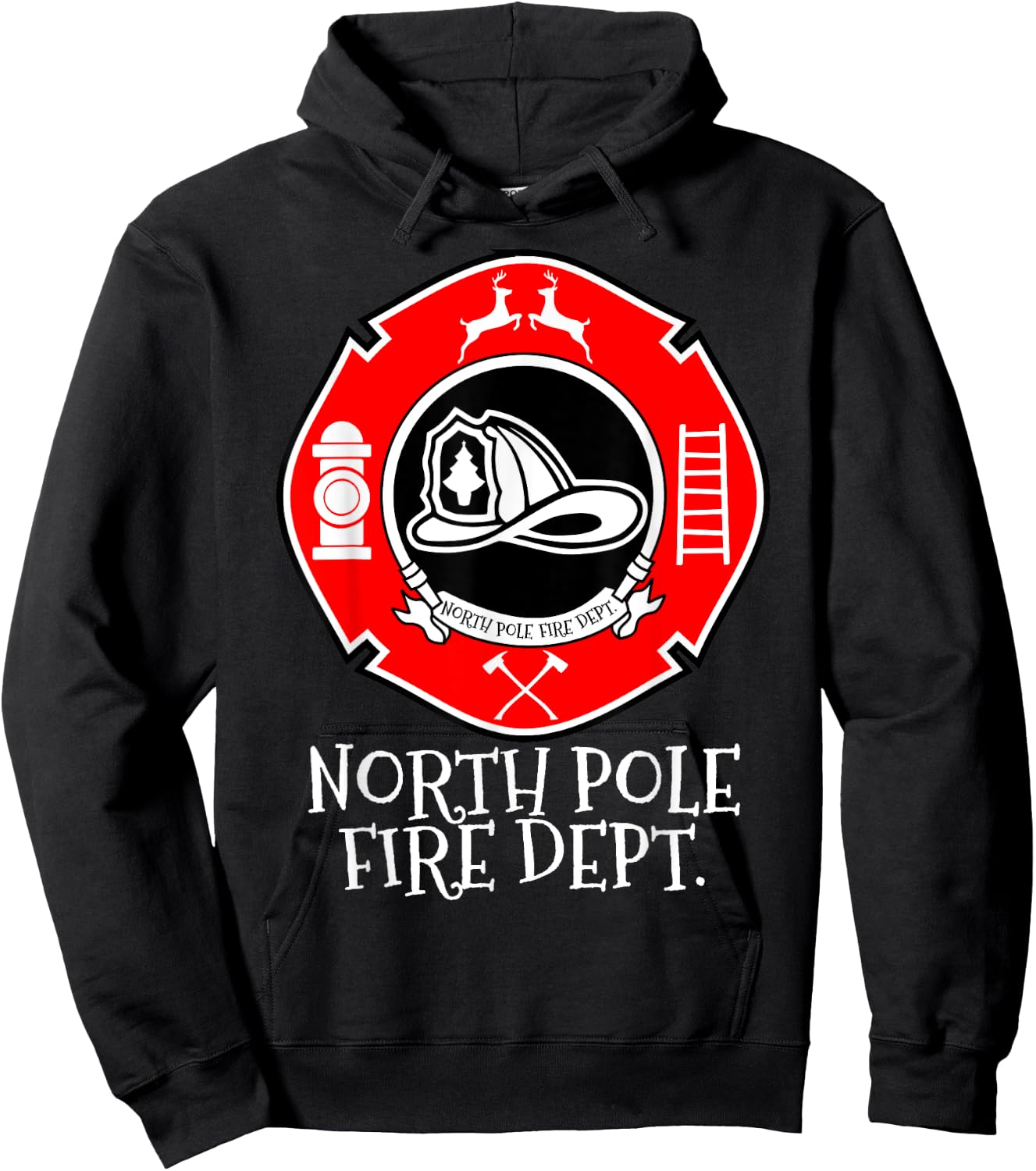 N.P.F.D North Pole Fire Department Christmas Family Hoodie - Hoodie | Black