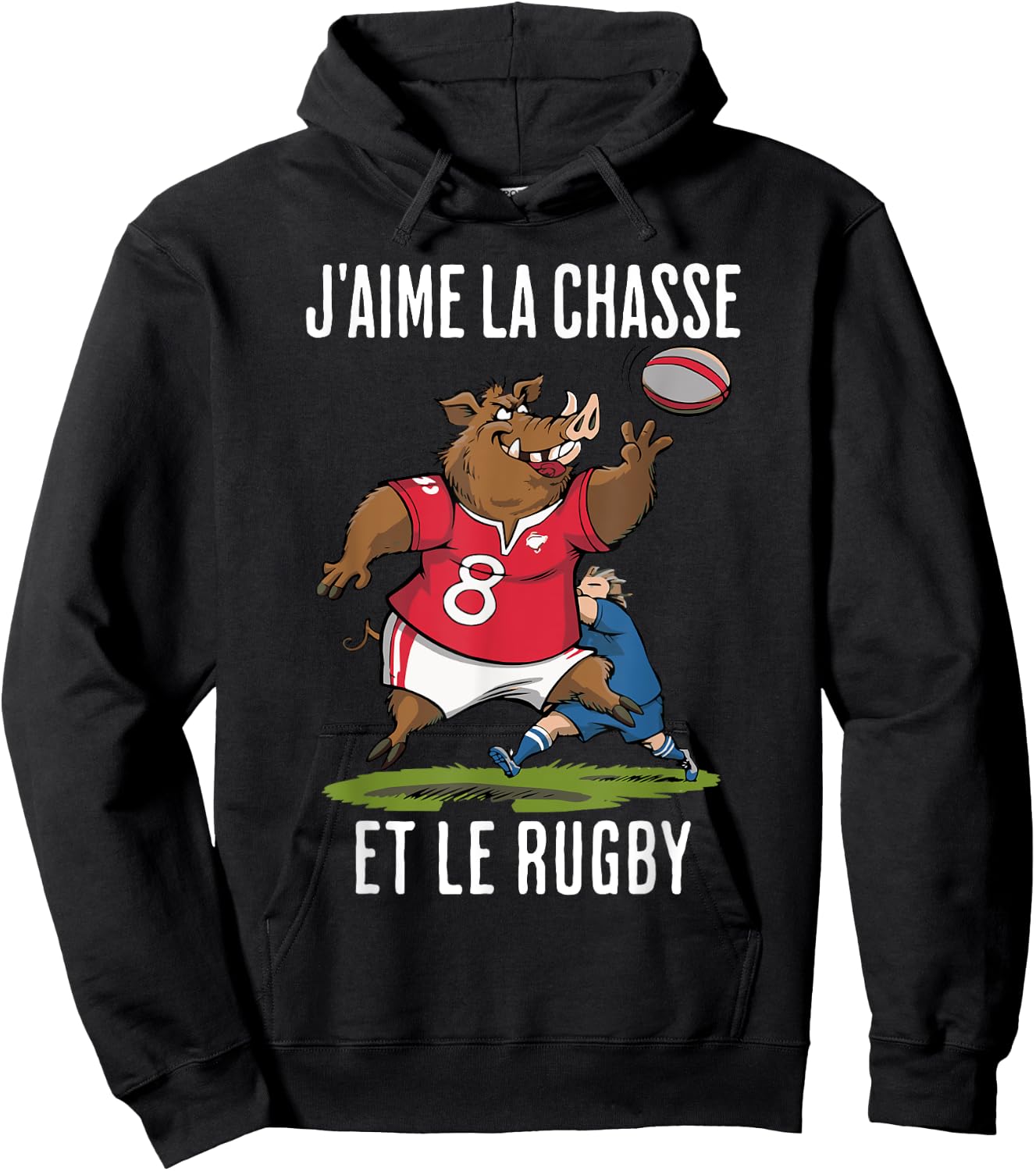Homme Fier Chasseur et rugbyman dans l'âme Hoodie - Hoodie | Black