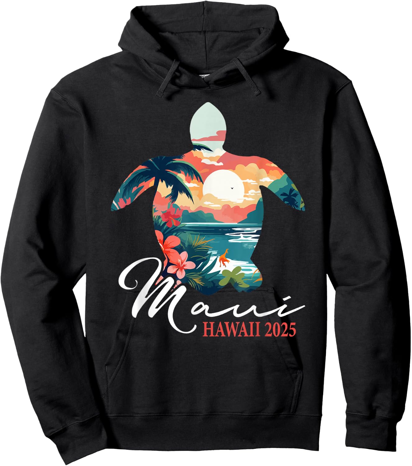 Maui Hawaii 2025 Turtle Paradise Family Summer Vacation Trip Hoodie - Hoodie | Black