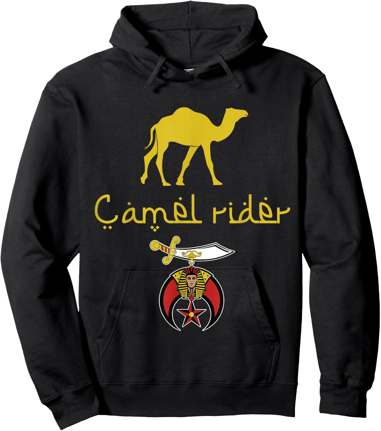 Nobles Shriner Camel Rider Emblem Masonic Father's Day Hoodie - Hoodie | Black