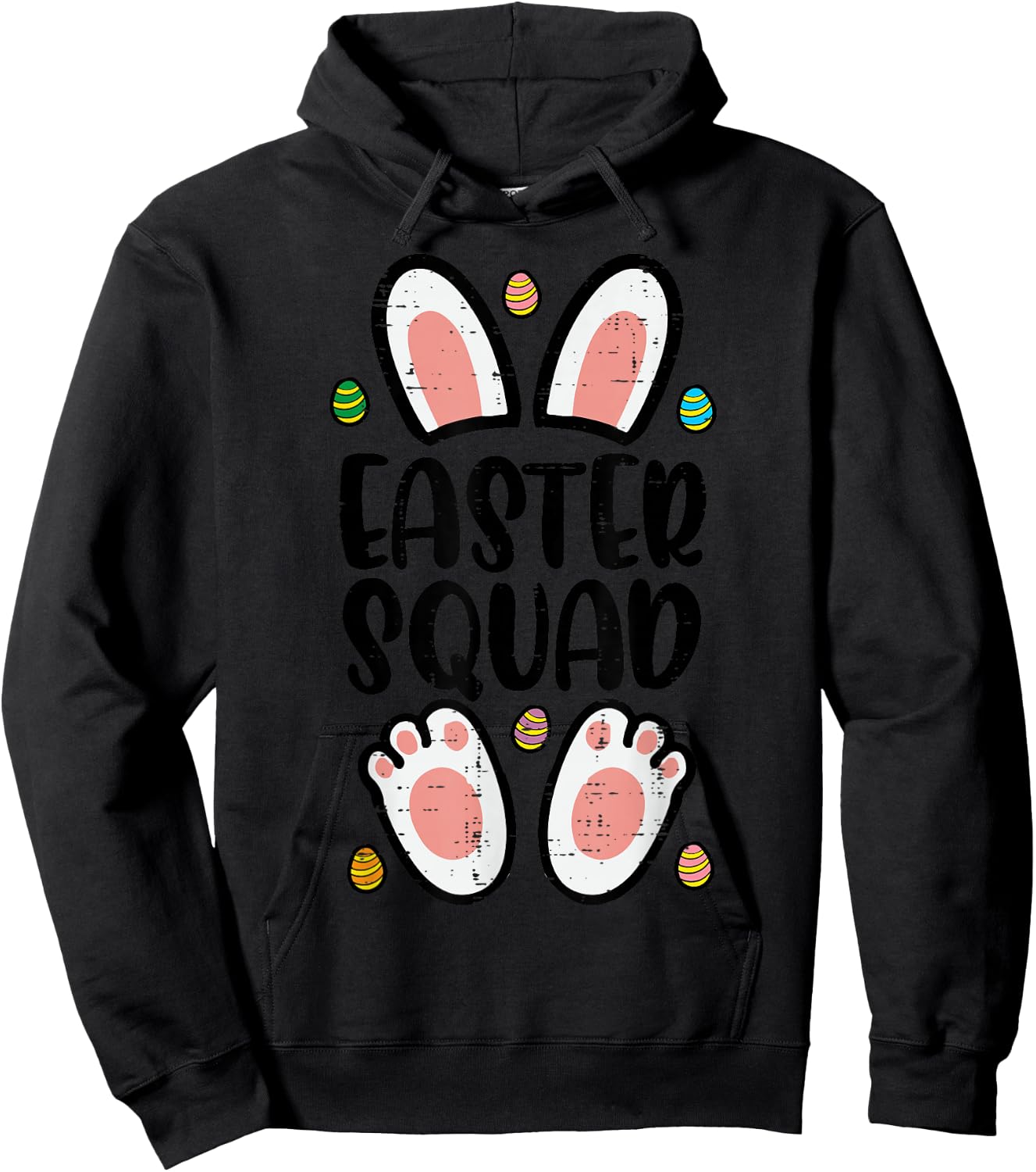 Easter Squad Bunny Eggs Funny Family Matching Men Women Kids Hoodie - Hoodie | Black