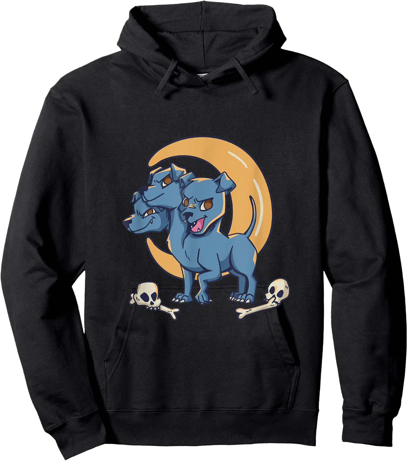 Cerberus - Cute Three-Headed Dog Comic Style Mythology Hoodie - Hoodie | Black