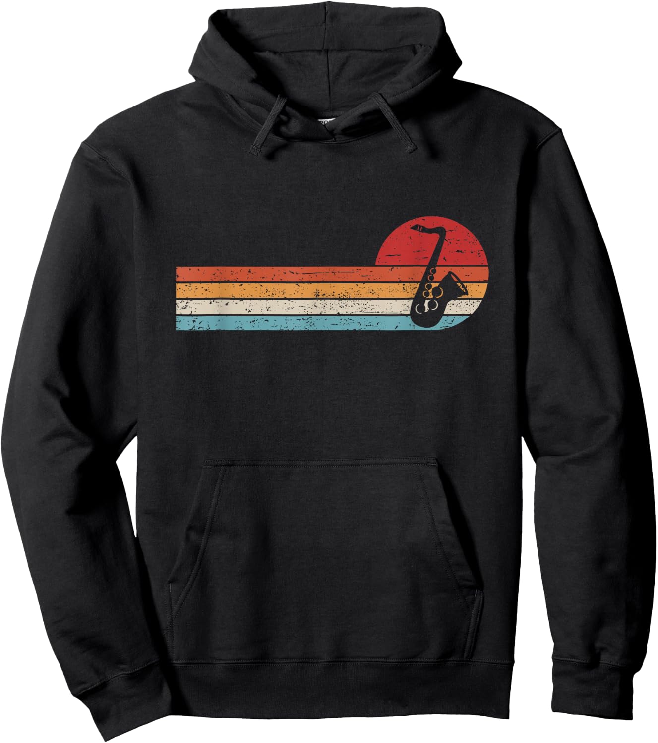 Saxophonist Jazz Musik Musiker Retro Saxophon Hoodie - Hoodie | Black