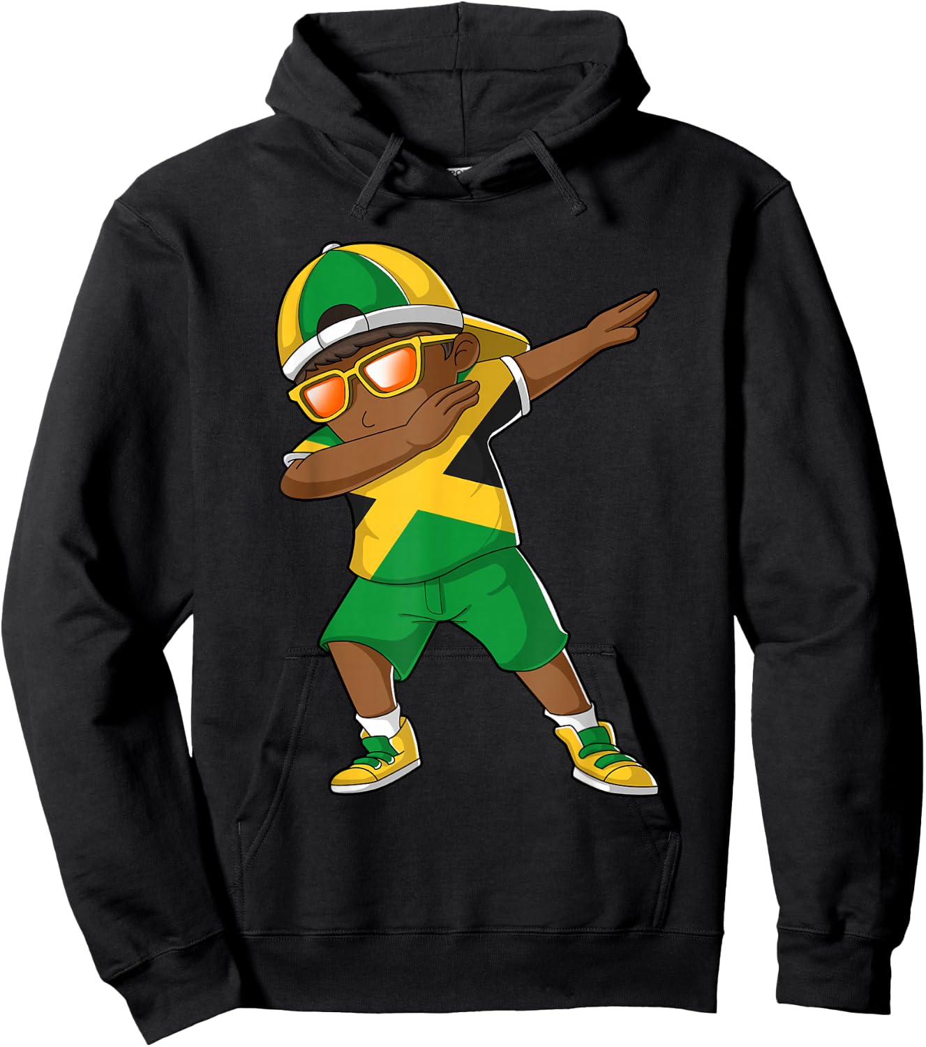 Jamaican Boy Jamaica Kid Patriotism Roots Heritage Small Hoodie - Hoodie | Black