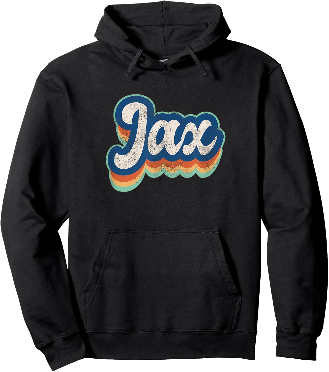Jax First Name Boy Vintage Style 70s 80s Personalized Hoodie - Hoodie | Black