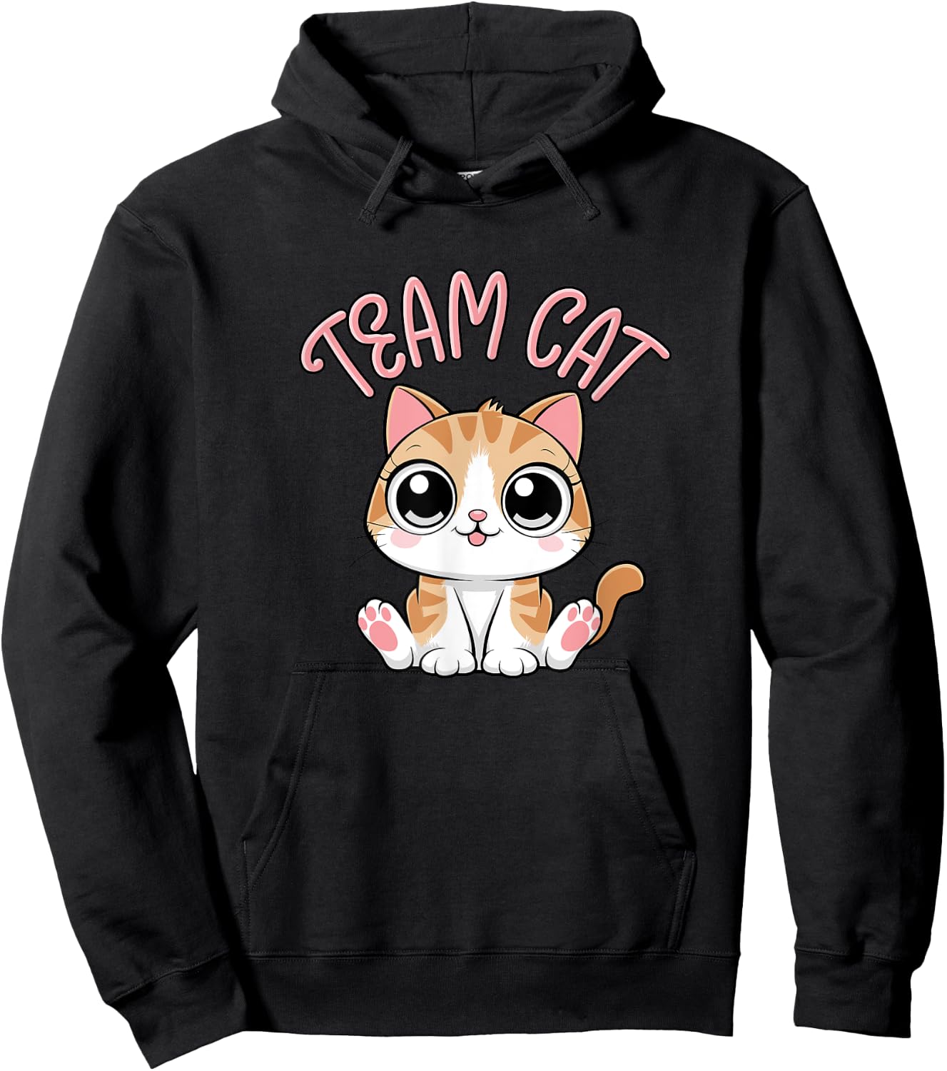 Team Cat, Cute Cat, Team Cat Kawaii, Adorable Style Hoodie - Hoodie | Black