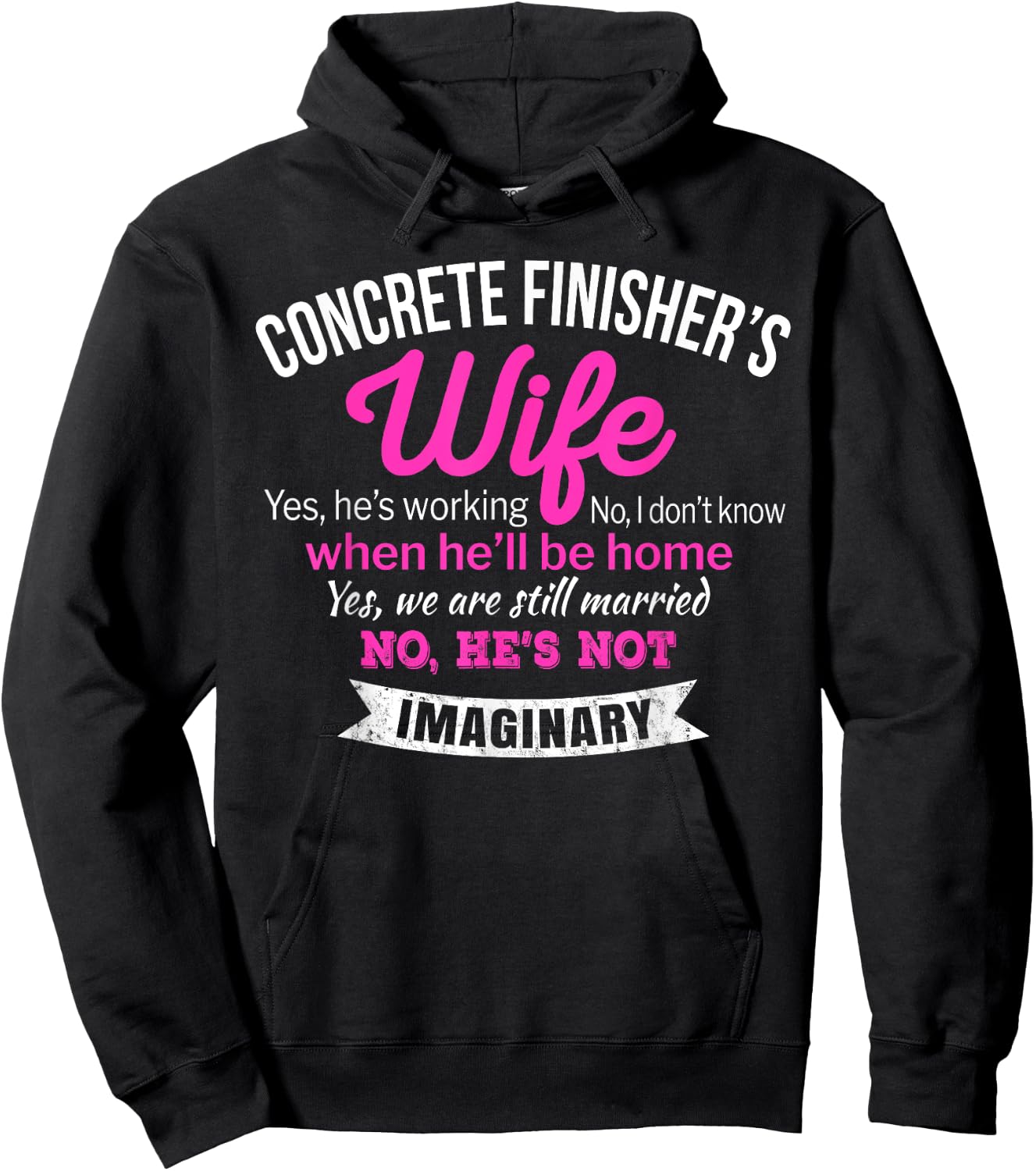 Funny Concrete Finisher's Wife Gift Hoodie - Hoodie | Black