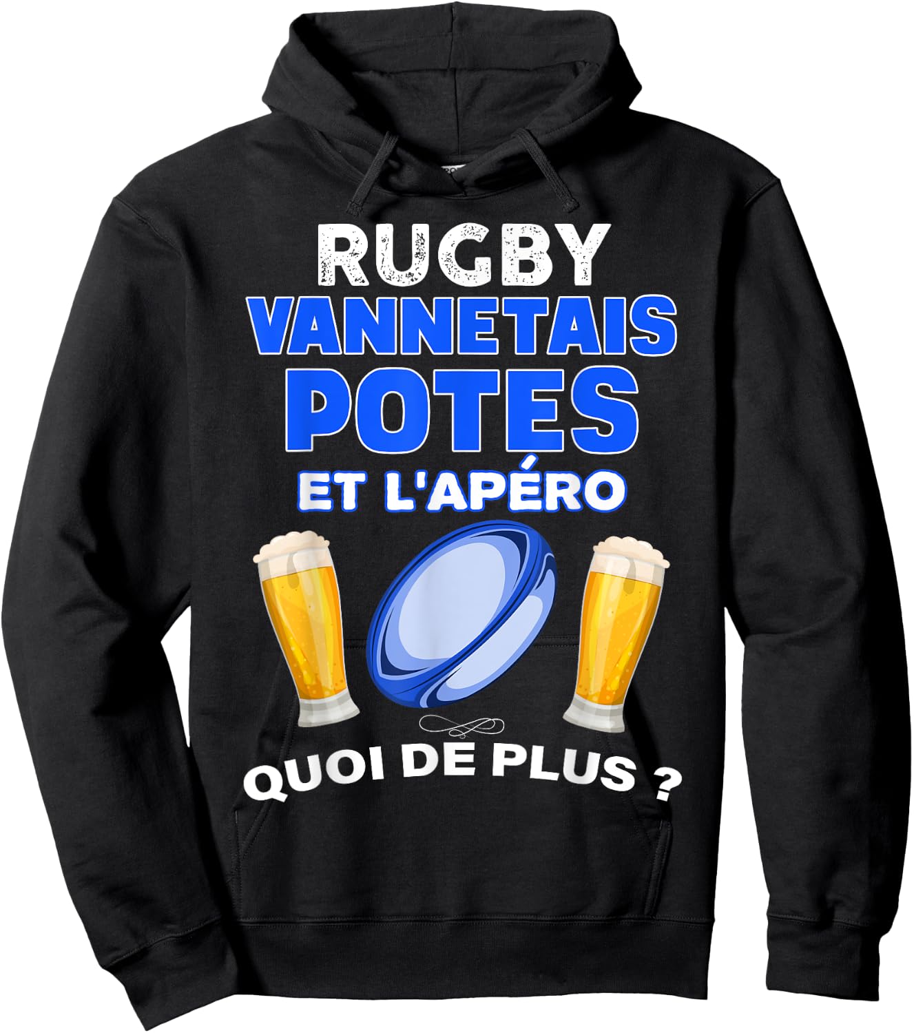 Valves Rugby Aperitif Beer And Friends What's More Man Woman , Black, S Hoodie - Hoodie | Black