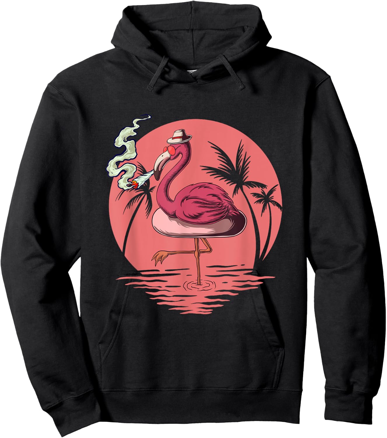 Flamingo 420 Stoner Spirit Summer Weed For Cannabis Lover Hoodie - Hoodie | Black