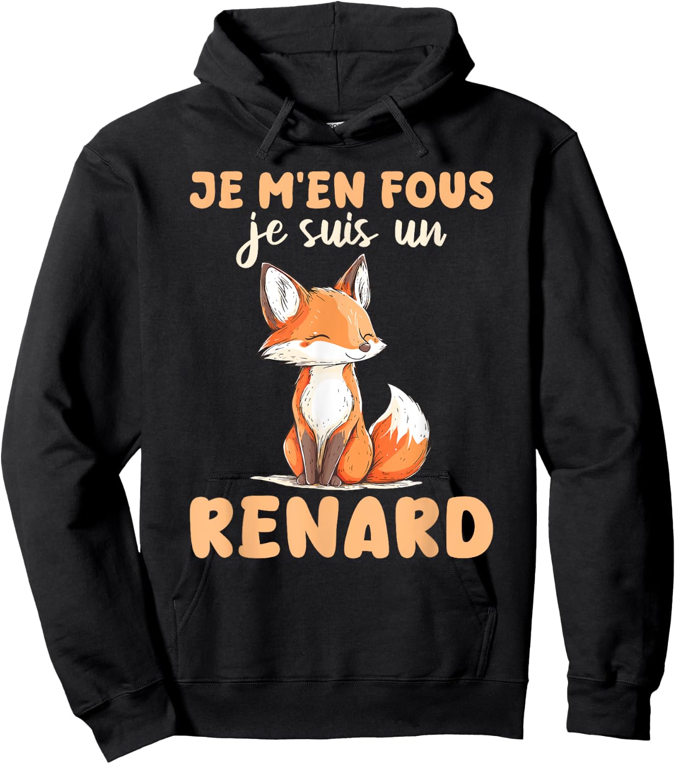 Je M'en Fous Je Suis Un Fox Soft , Black, S Hoodie - Hoodie | Black