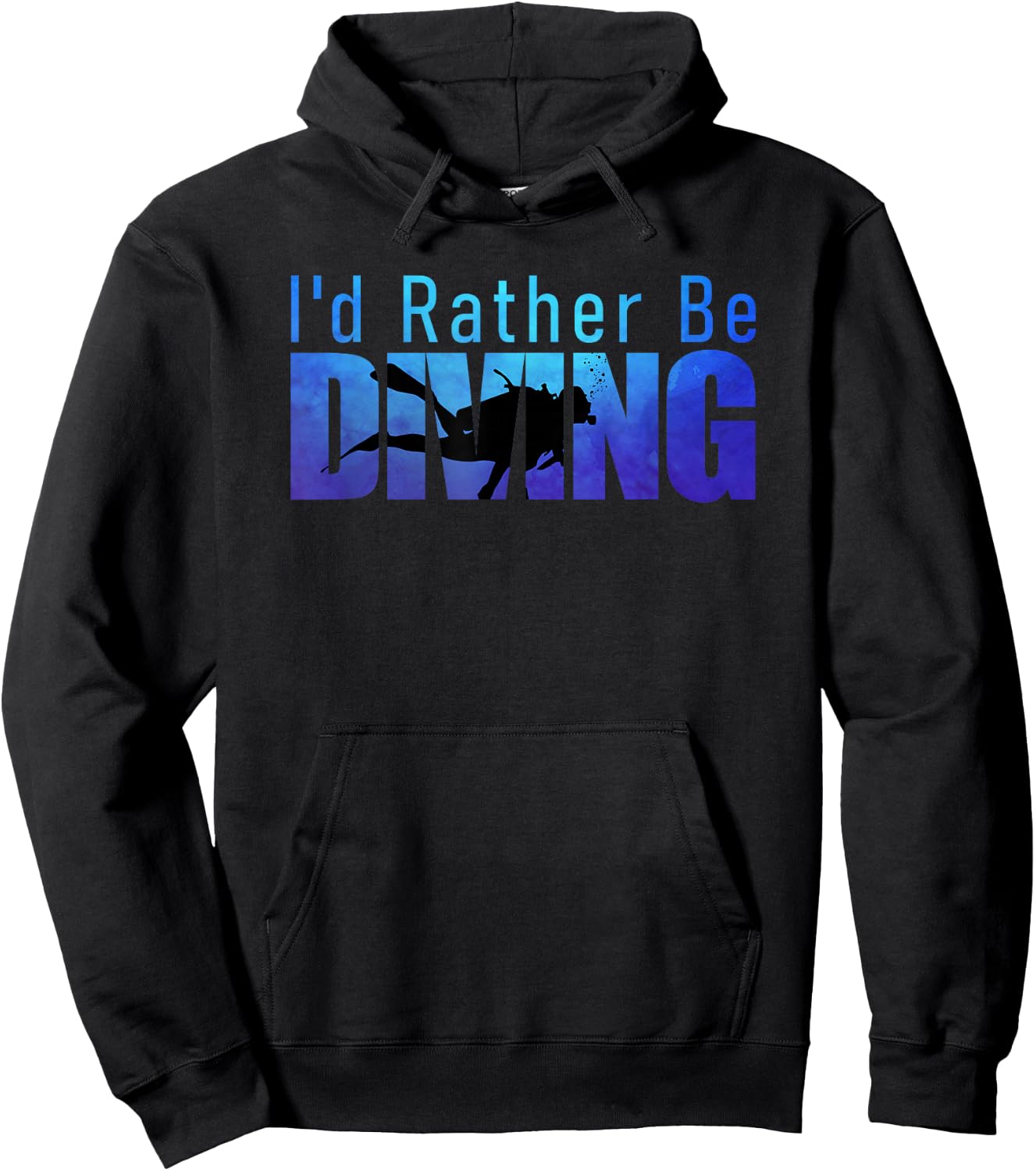 I'd Rather Be Diving Funny Scuba Diver Reef Diving Graphic Hoodie - Hoodie | Black