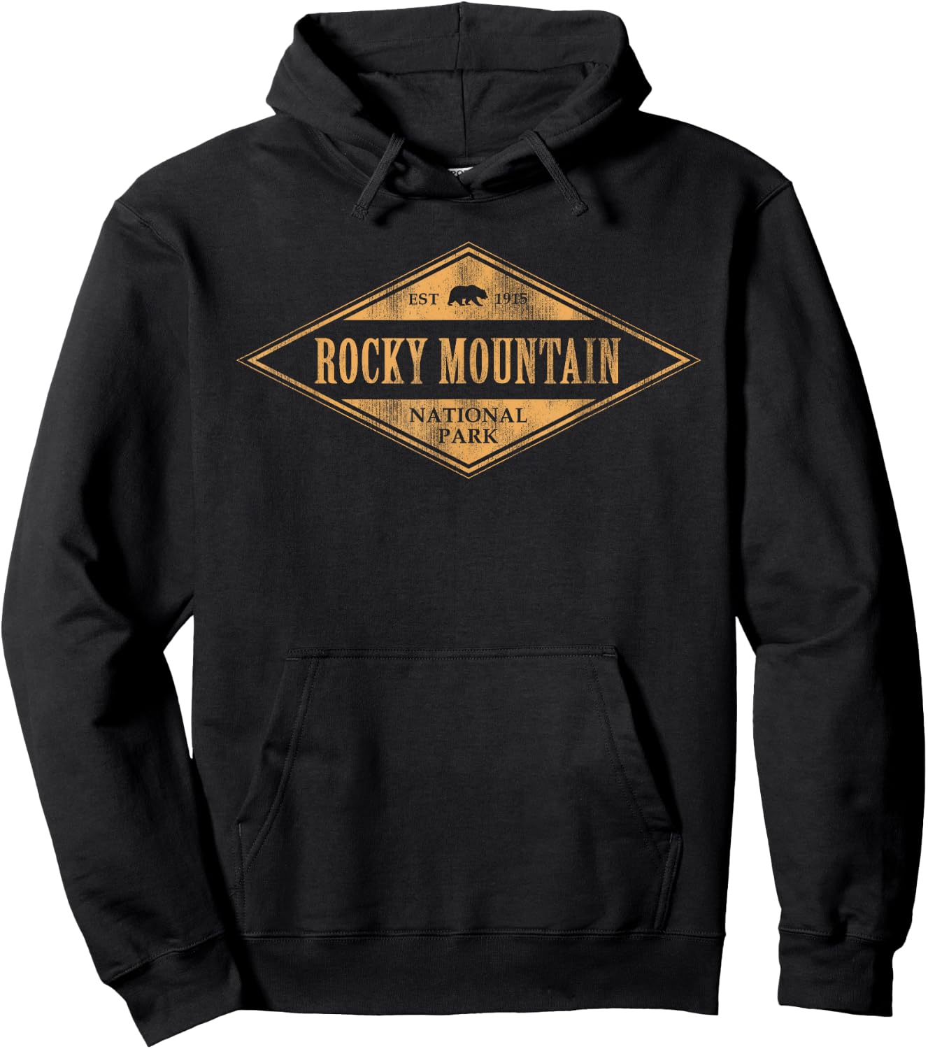 Rocky Mountains National Park Retro Preppy Throwback Hoodie - Hoodie | Black