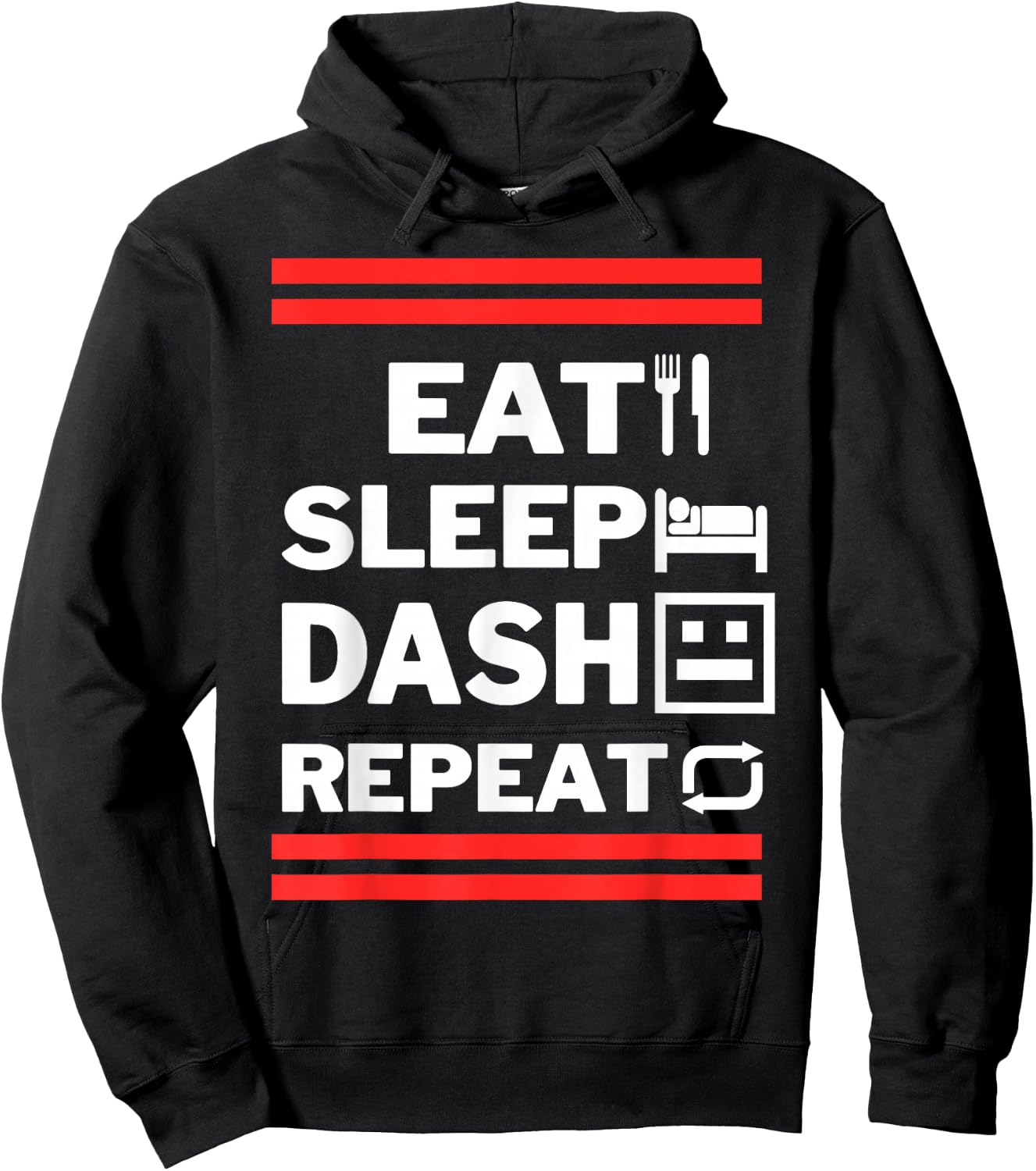 Eat Sleep Dash Repeat Video Game Hoodie - Hoodie | Black