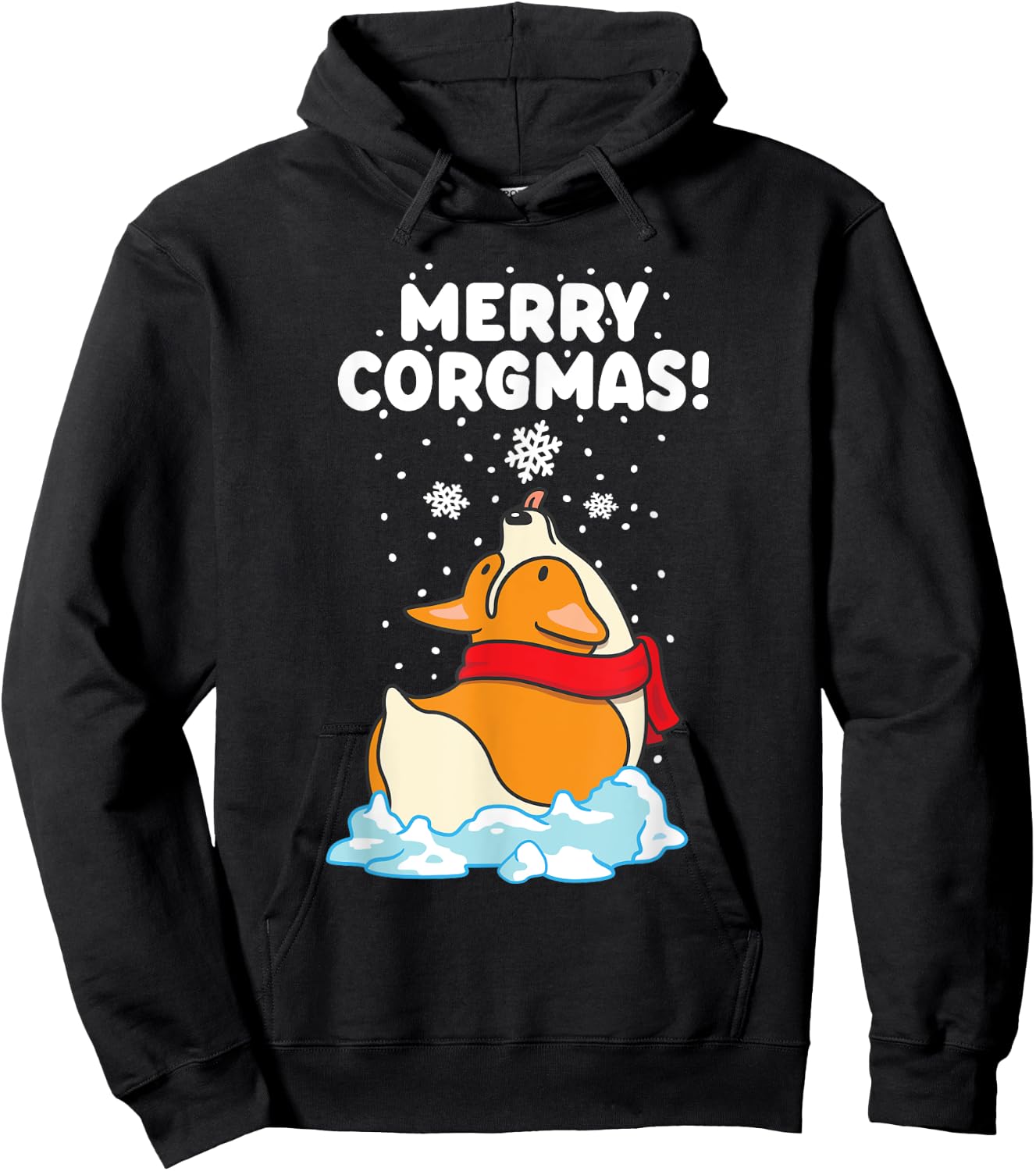 Merry Corgmas - Funny Welsh Corgi Owner Dog Lover Christmas Hoodie - Hoodie | Black