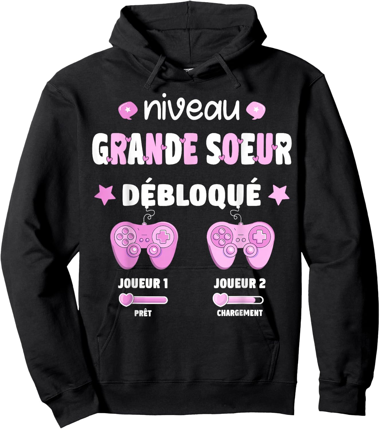 Future Big Sister Gamer Announcement Pregnancy Big Sister , Black, S Hoodie - Hoodie | Black