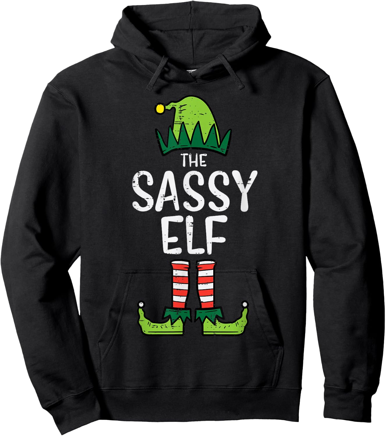 Sassy Elf Xmas Matching Christmas For Family Hoodie - Hoodie | Black