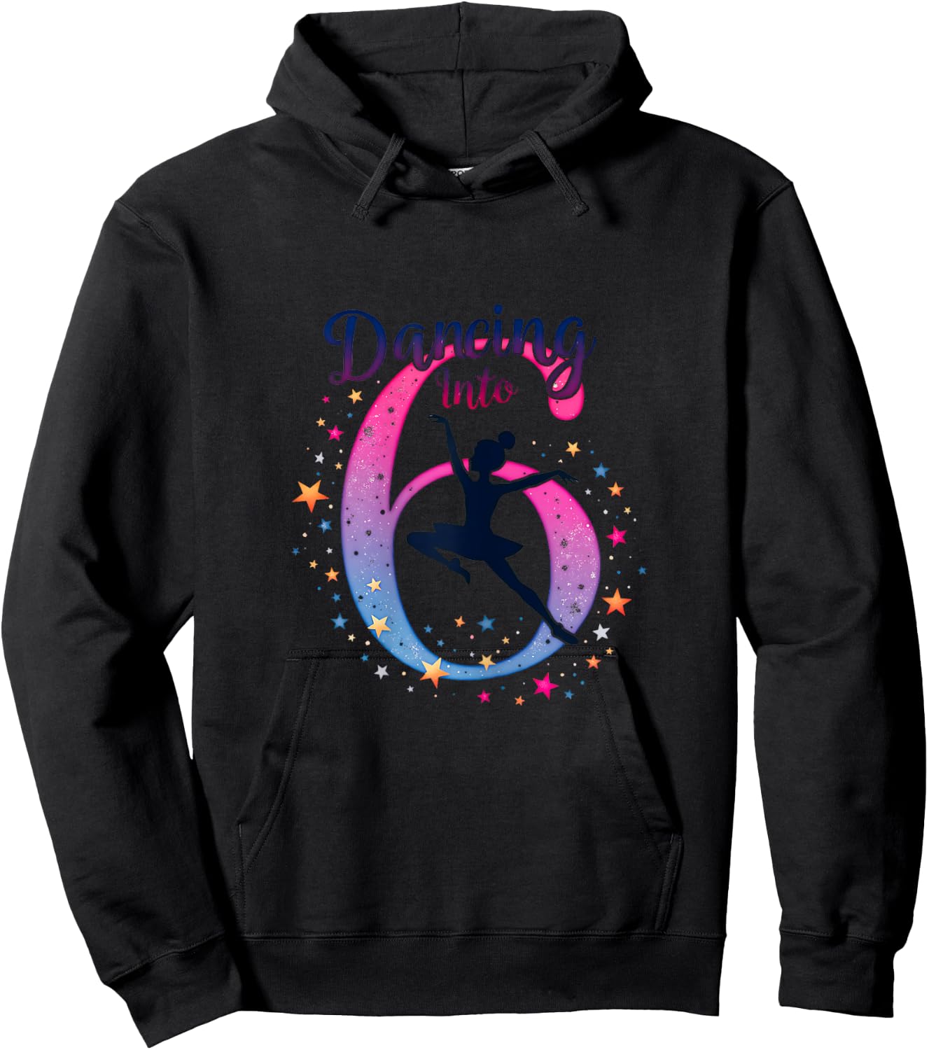Dancing Into 6 Ballet Birthday Party Graphic Hoodie - Hoodie | Black