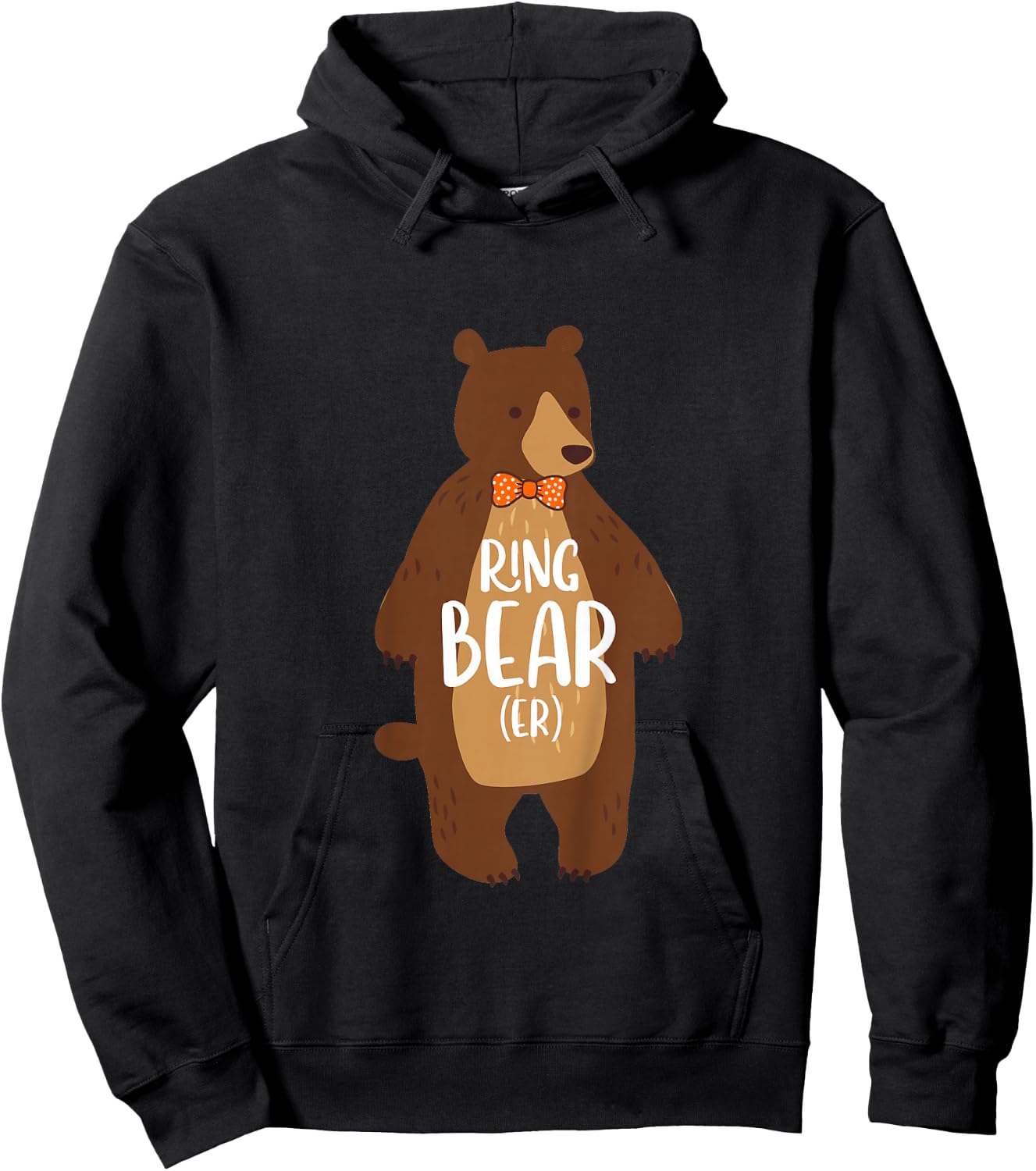 Ring Bear(er) Cute Bear Ring Bearer Proposal Baby Wedding Hoodie - Hoodie | Black