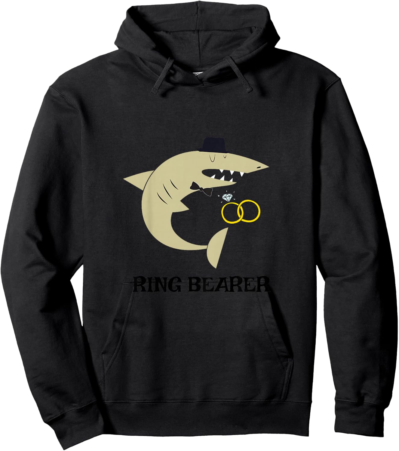 Ring Bearer Shirt - Shark Graphic Wedding Party Toddler Gift Hoodie - Hoodie | Black