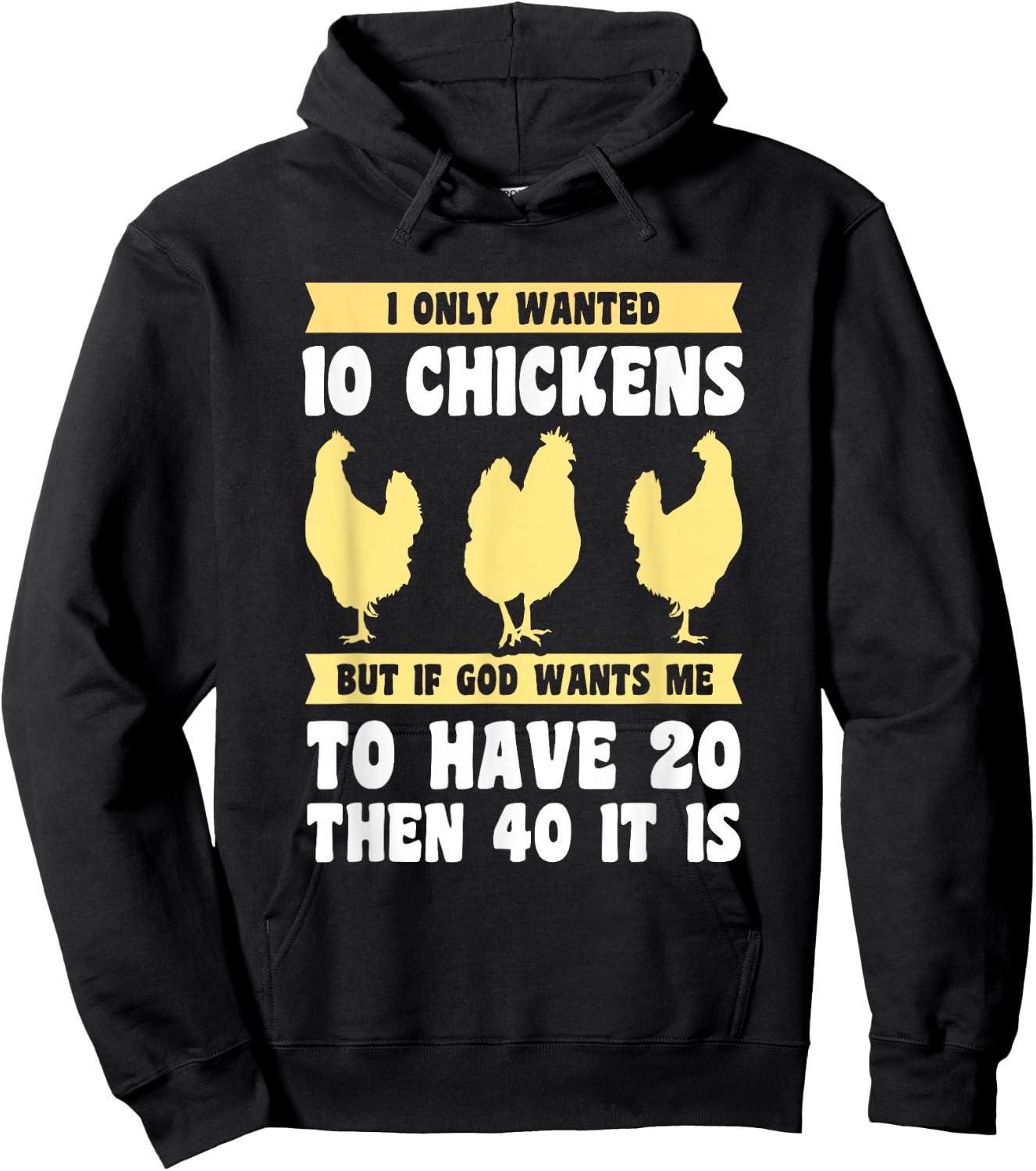 I Only Wanted 10 Chickens But if God Wants Me to Have 20 Hoodie - Hoodie | Black