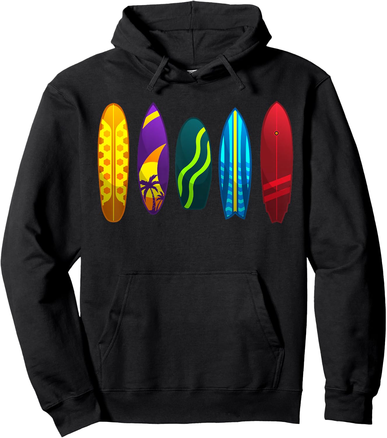Funny Surfboard Design Women Surfing Surfboarders Hoodie - Hoodie | Black