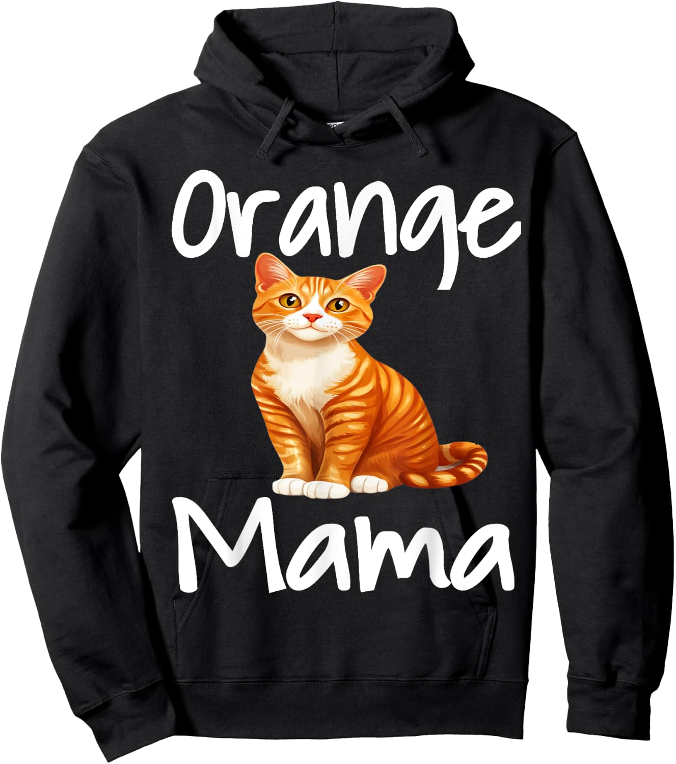 Funny Orange Mama Tabby Cat Lover Mom Humor Kitten Mommy Hoodie - Hoodie | Black