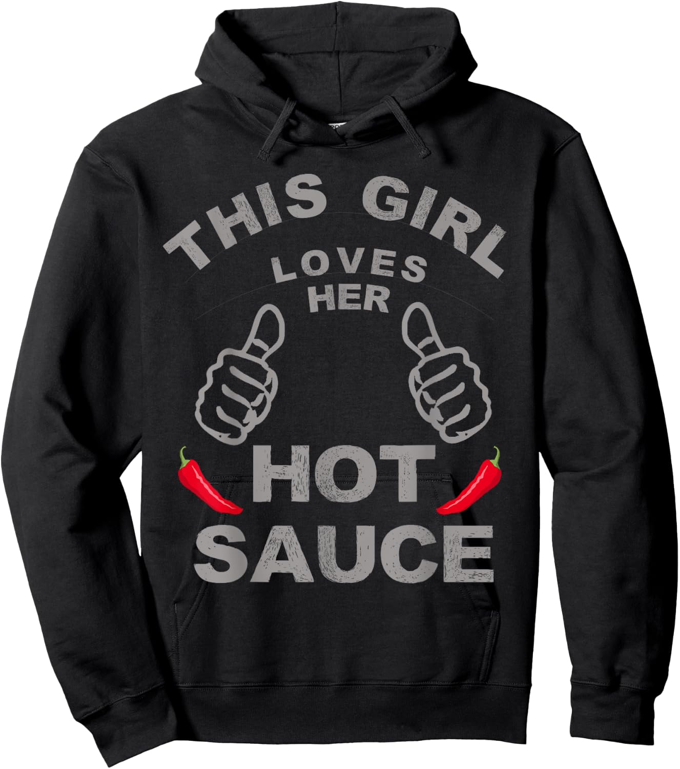 This Girl Loves Her Hot Sauce Chilli Pepper Lovers Hoodie - Hoodie | Black