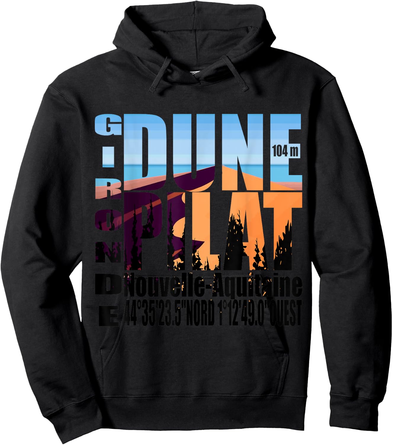 La Dune De Pilat Gironde New Aquitaine Hoodie - Hoodie | Black