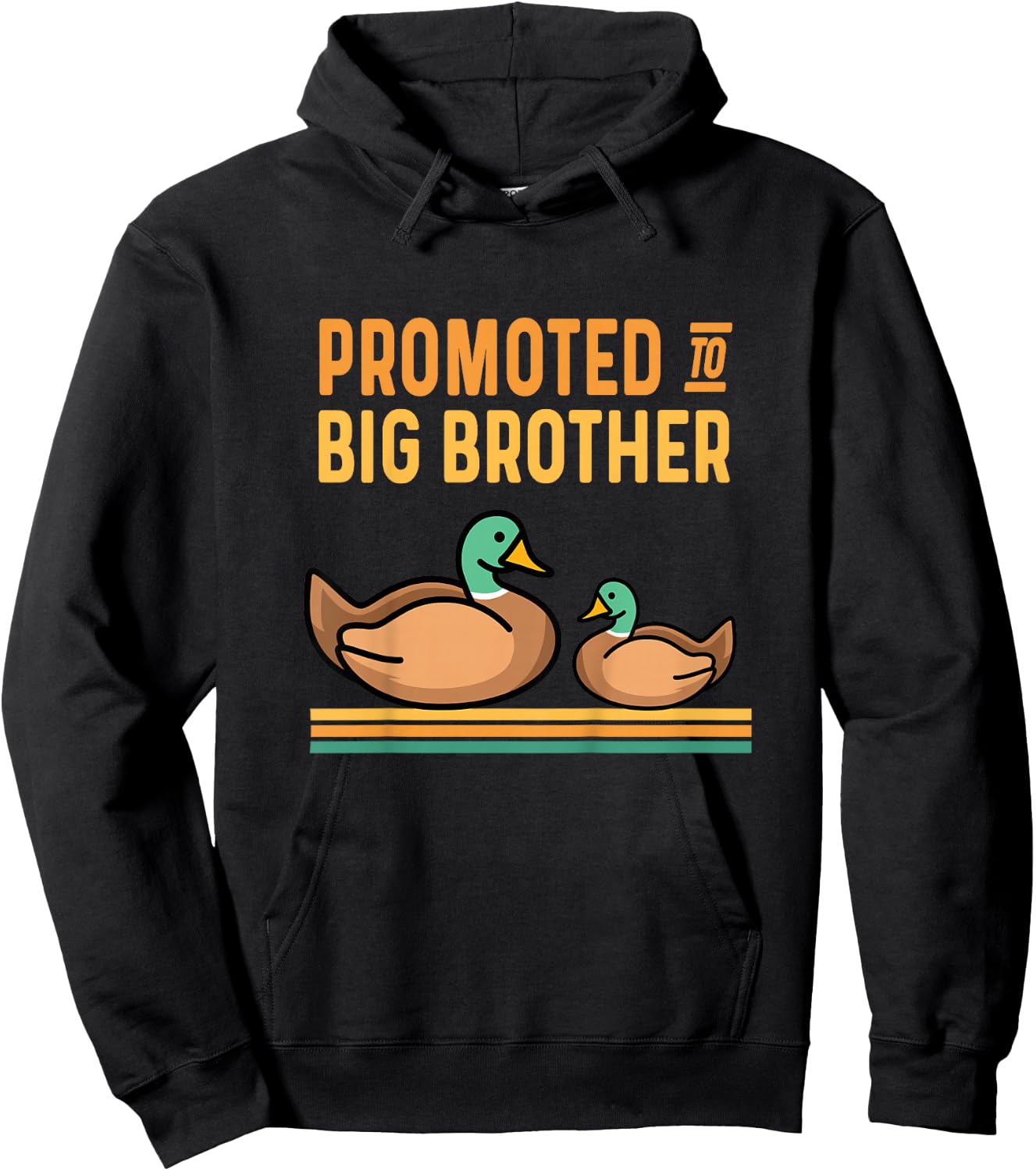 Promoted to Big Brother Baby Announcement - Duck Mallard Hoodie - Hoodie | Black