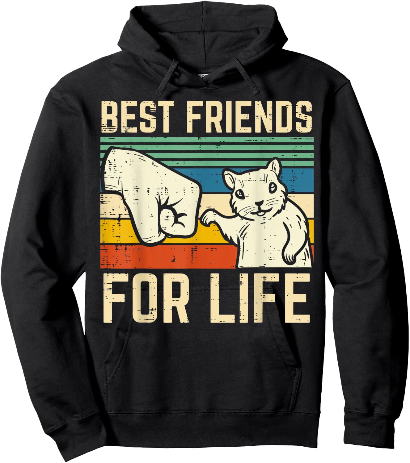 Squirrel Fist Bump Best Friends For Life Retro Men Women Kid Hoodie - Hoodie | Black