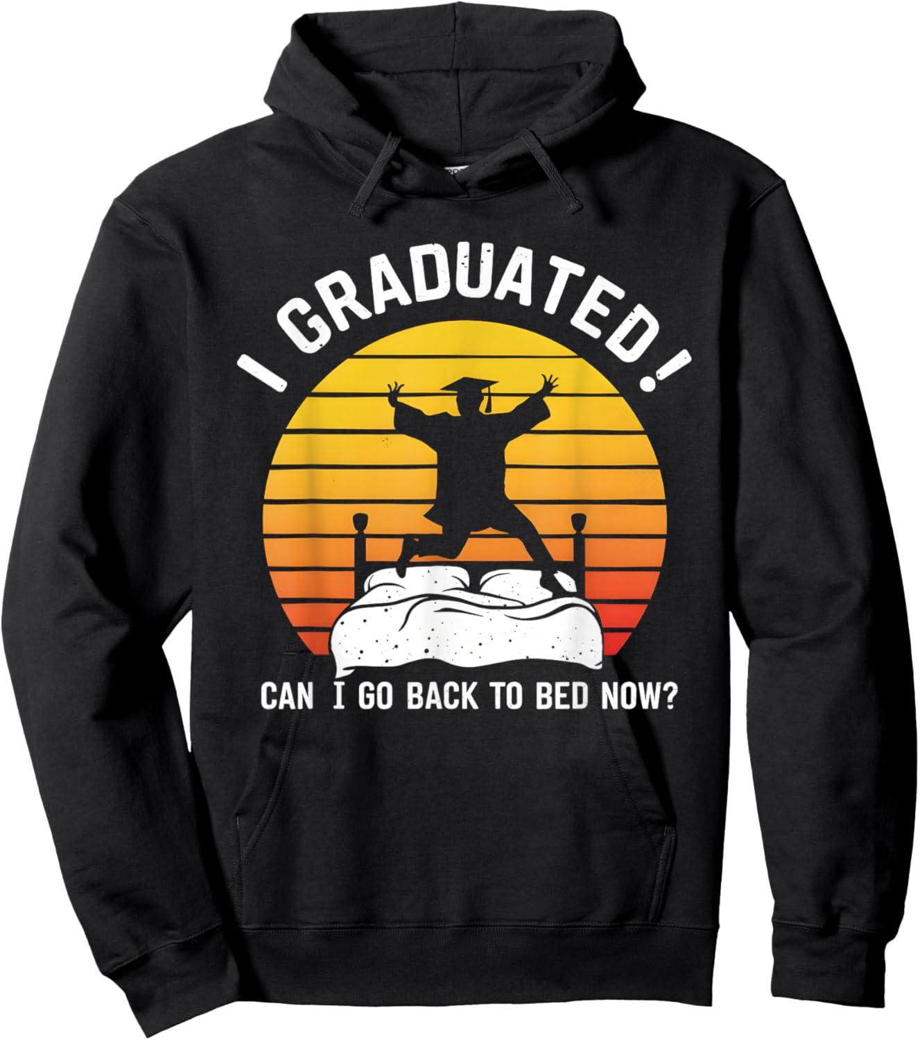 I Graduated Can I Go Back To Bed Now funny Kids Sleeping Hoodie - Hoodie | Black