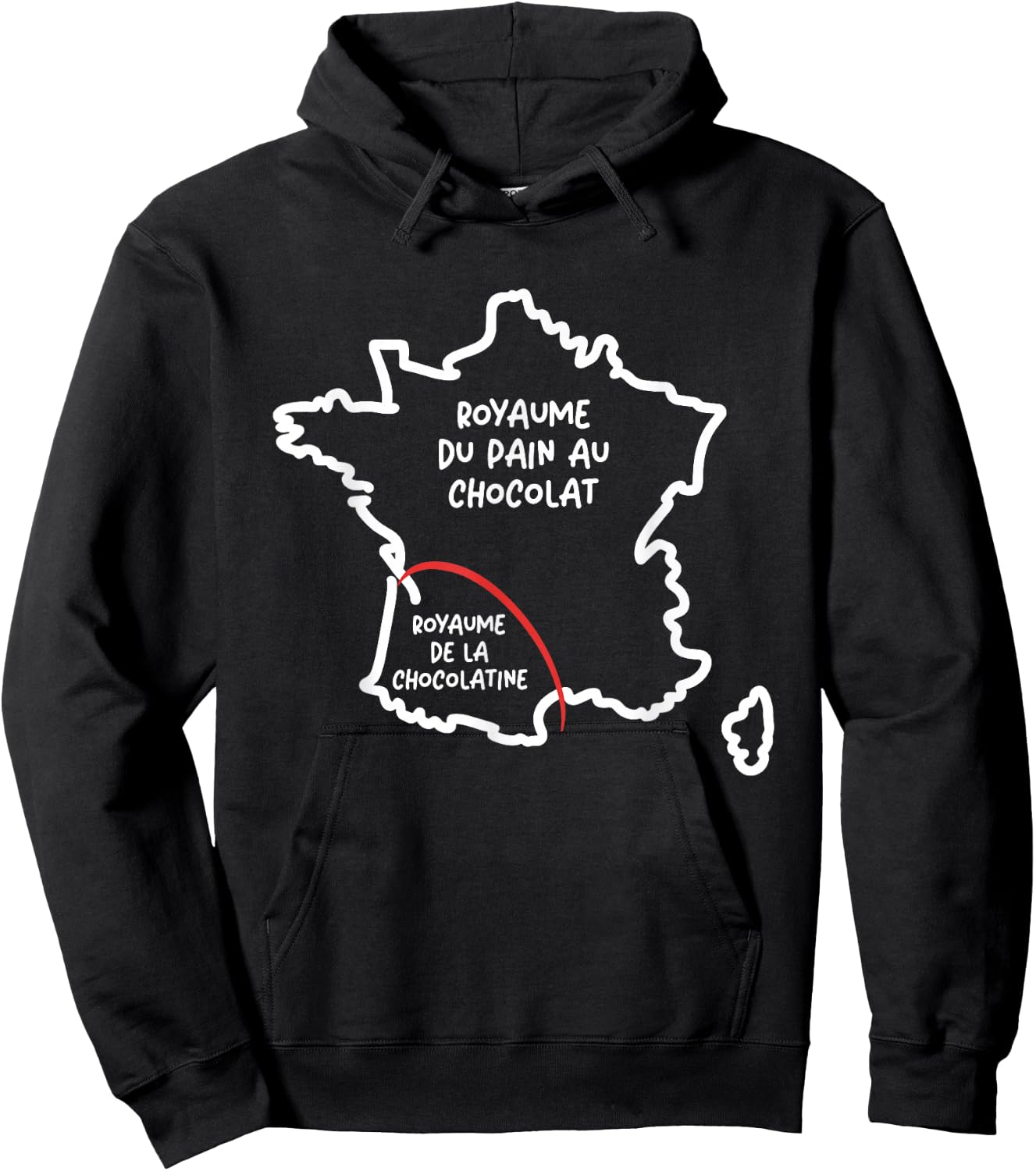 Team Pain au Chocolat ou Chocolatine Funny Map of France Hoodie - Hoodie | Black