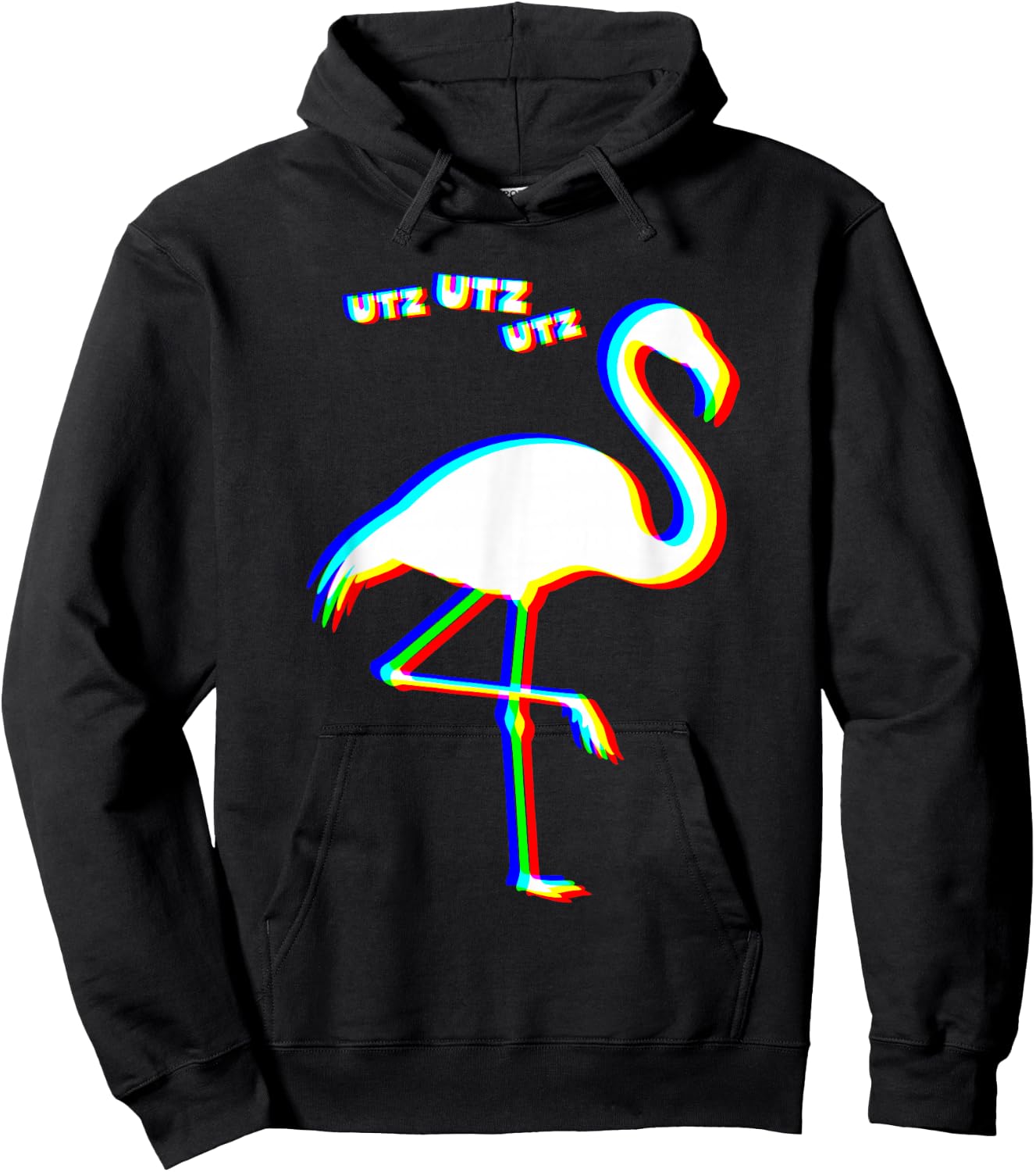 Utz Flamingo Party Hardstyle Tekk Rave Festival Techno Hoodie - Hoodie | Black