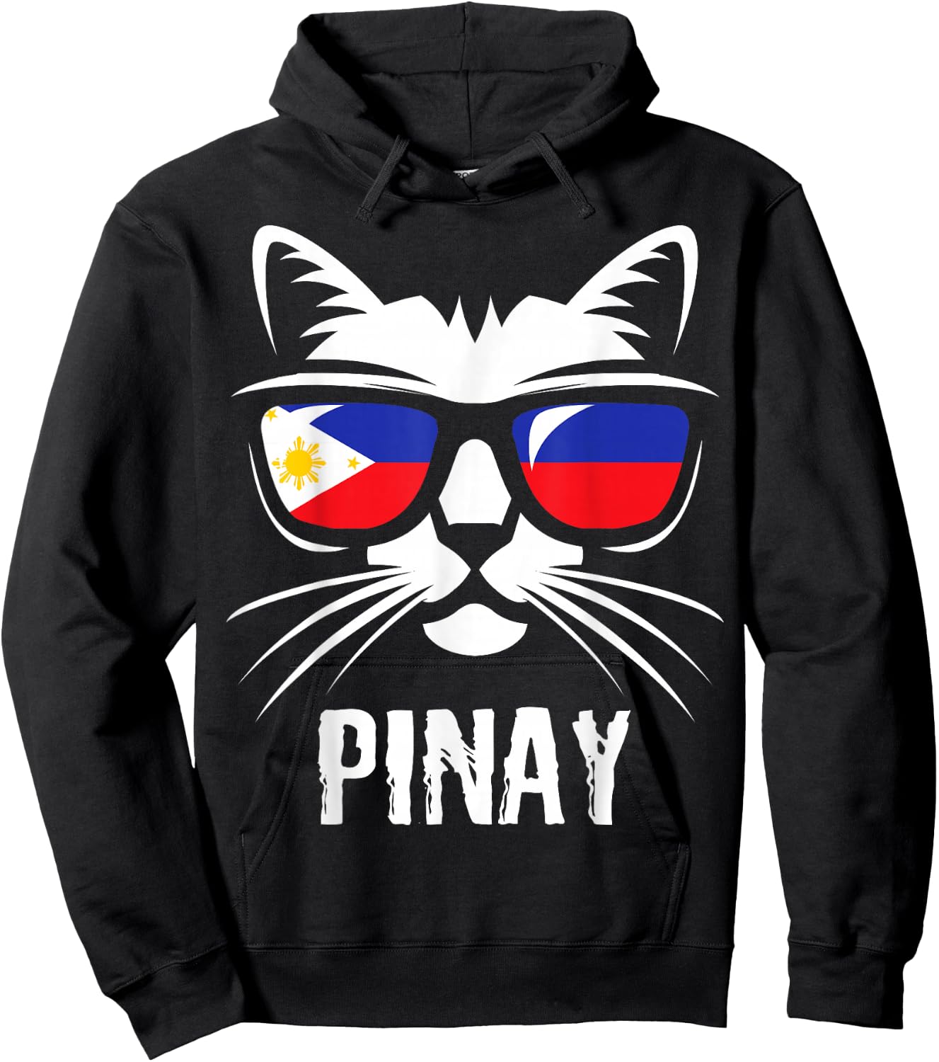 Filipina Filipino Cat Philippines Flag Hoodie - Hoodie | Black